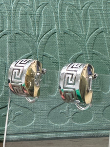 Classic 10ct White & Yellow Gold Earrings – Italian-Inspired Design