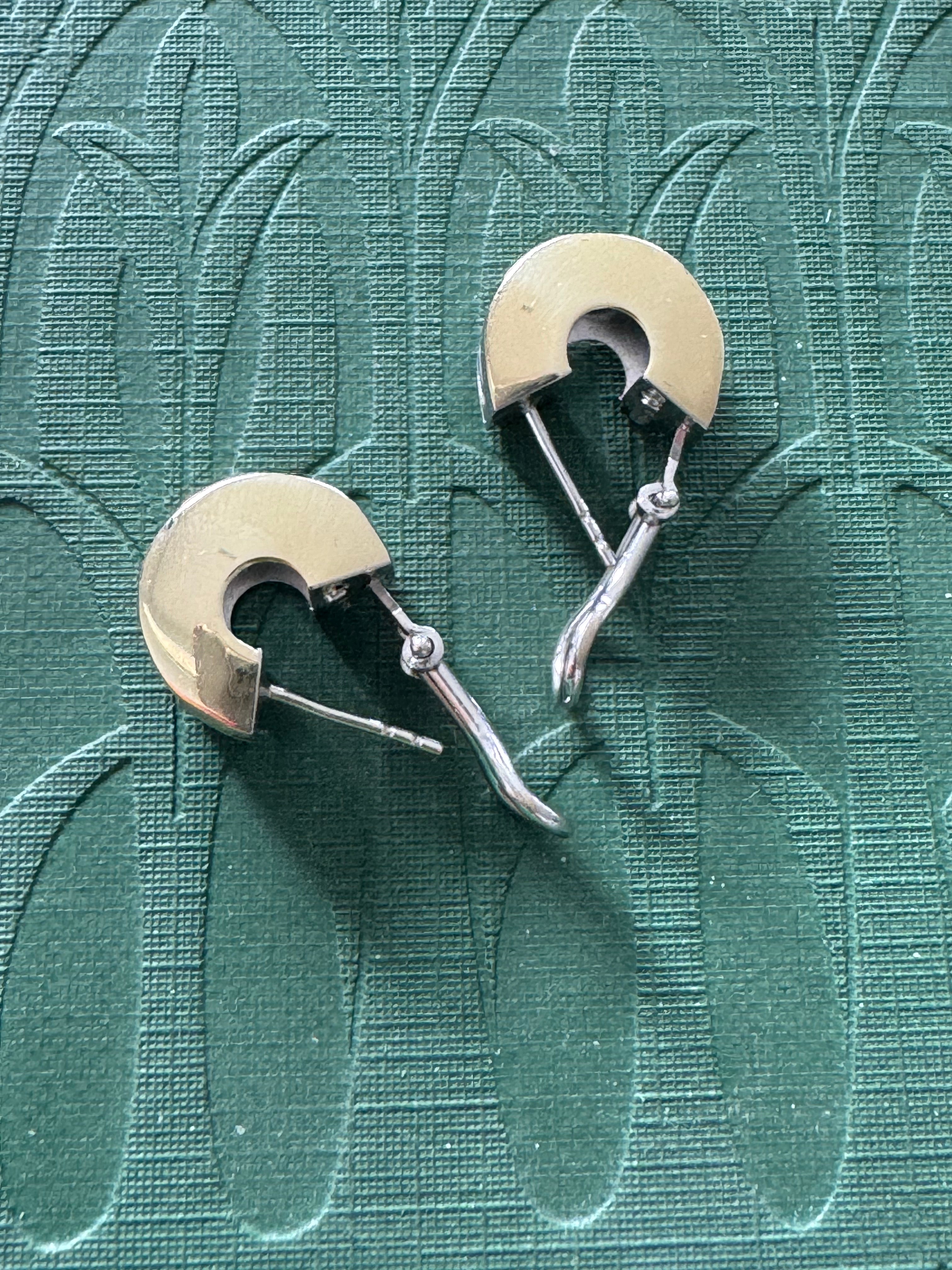Classic 10ct White & Yellow Gold Earrings – Italian-Inspired Design