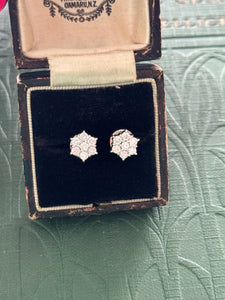 Exquisite 18ct White Gold Diamond Cluster Earrings