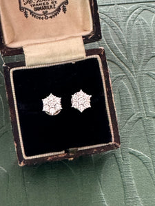 Exquisite 18ct White Gold Diamond Cluster Earrings