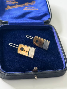 18ct Gold & Sterling Silver Cabbage Tree Design Earrings – Unique & Elegant