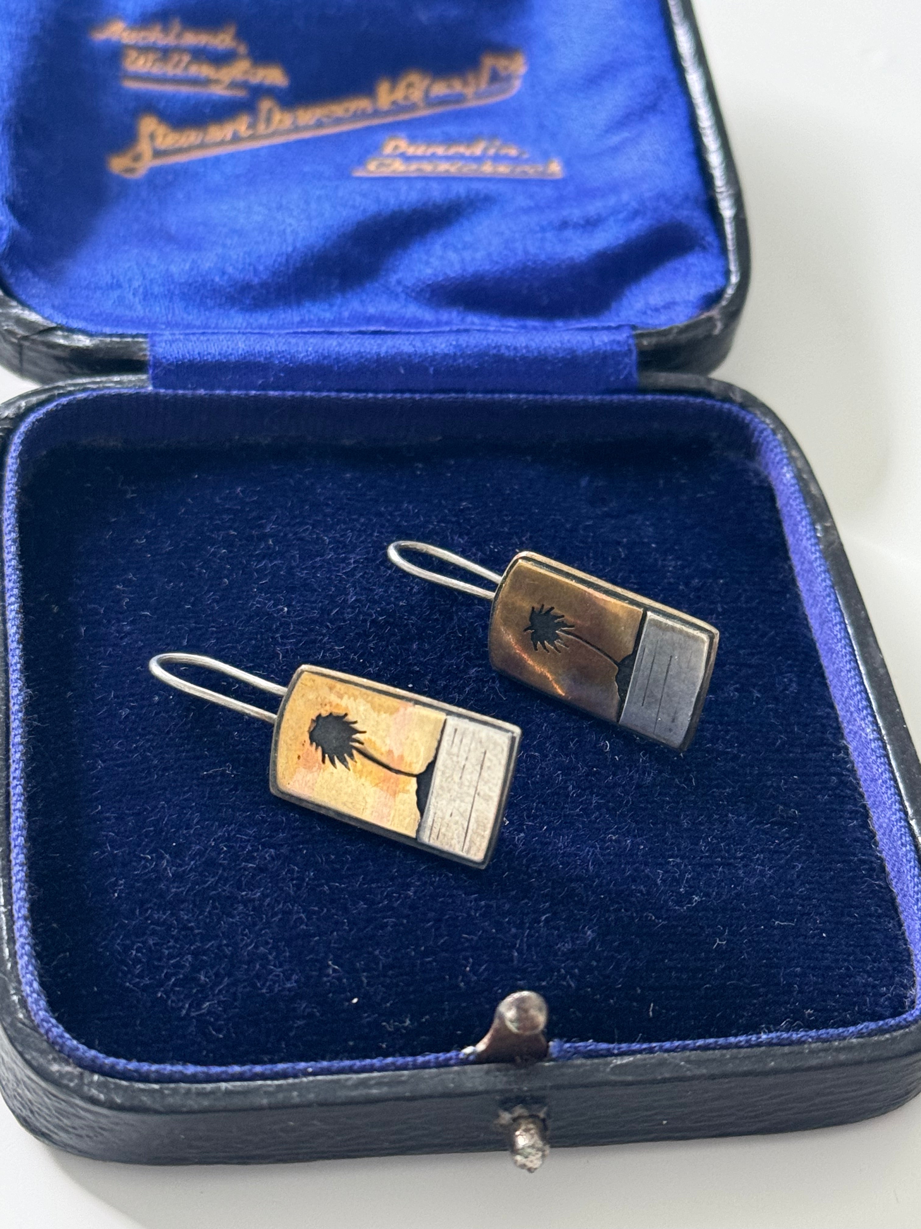 18ct Gold & Sterling Silver Cabbage Tree Design Earrings – Unique & Elegant