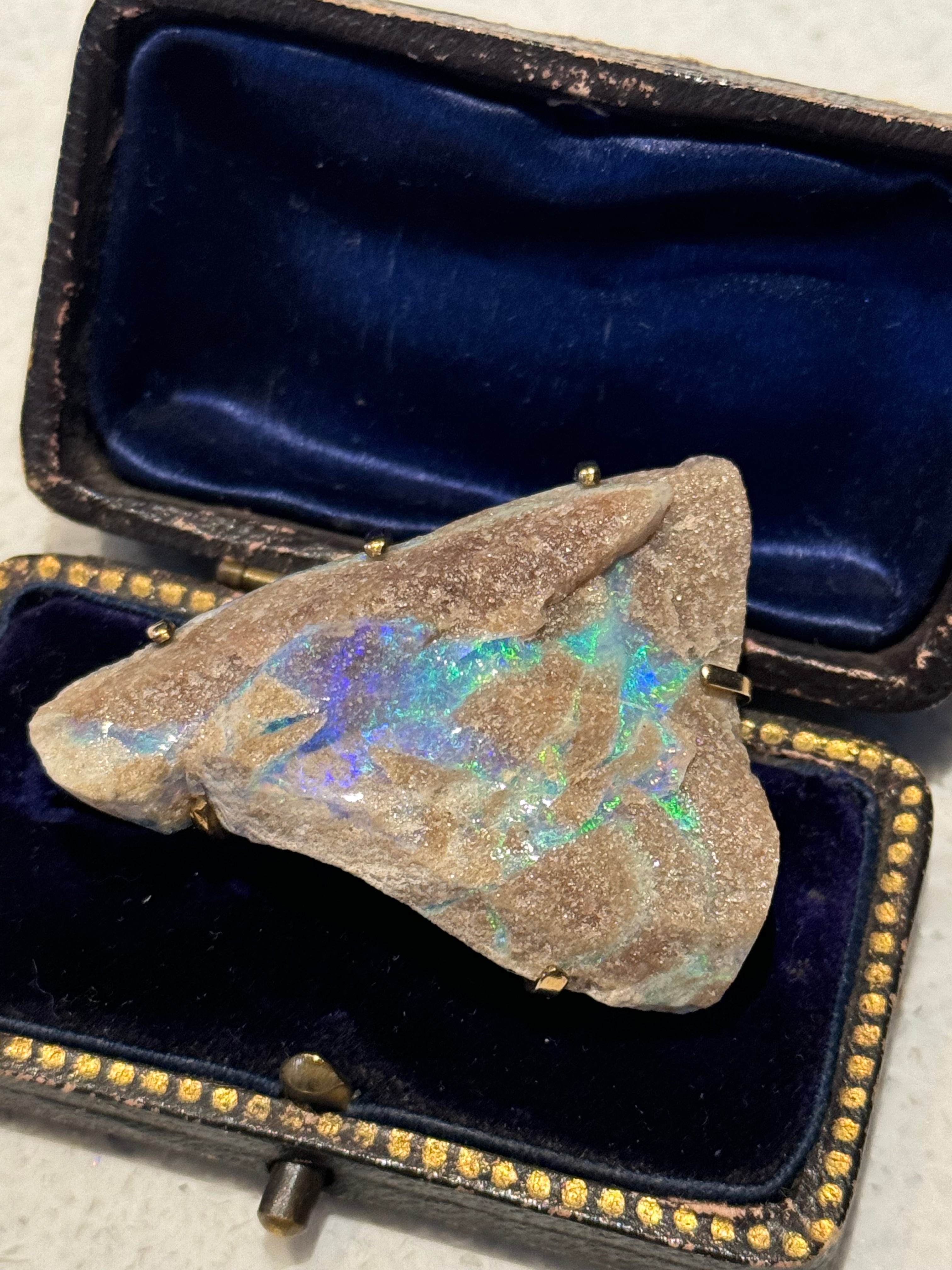 9ct Yellow Gold Free Form Opal Matrix - WOW