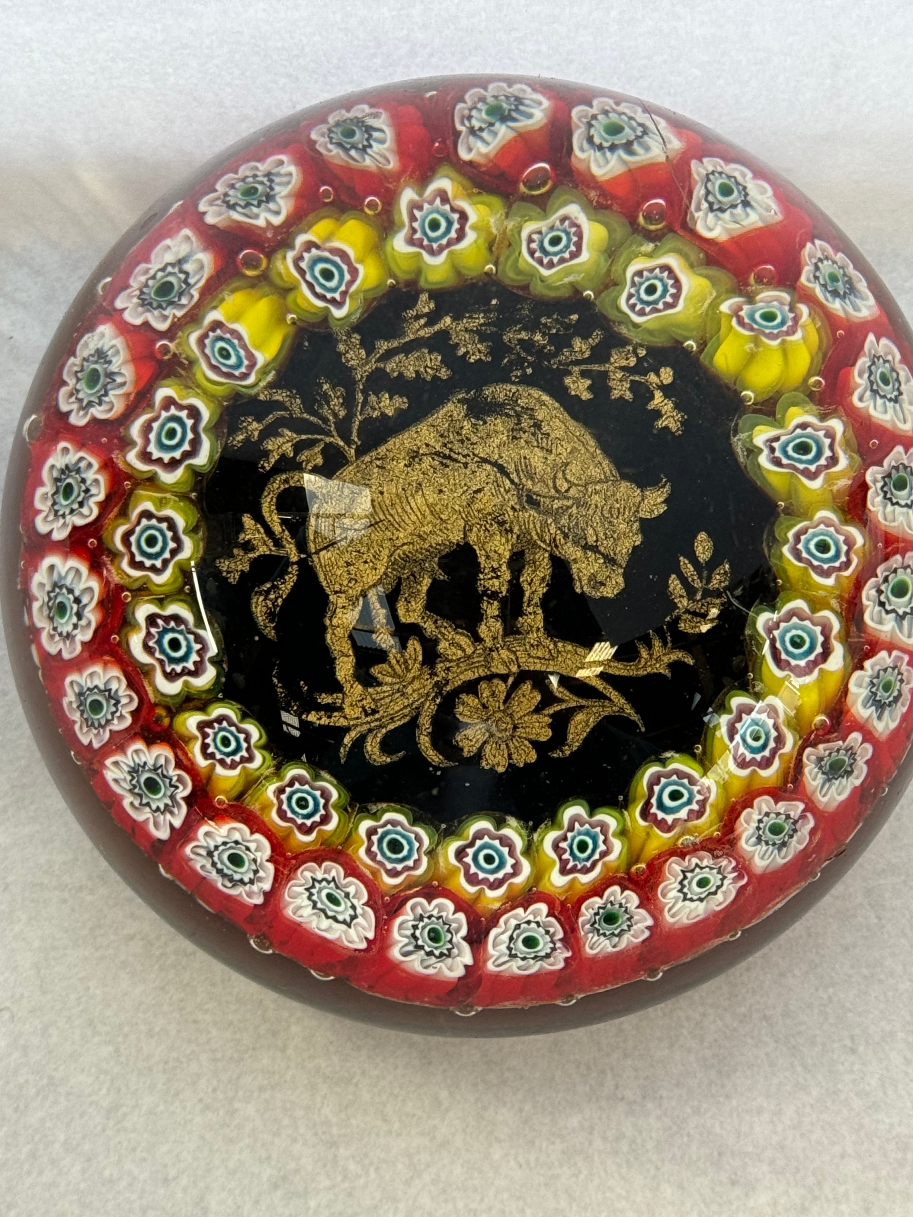 1970/80's Murano Zodiac Paperweight Taurus