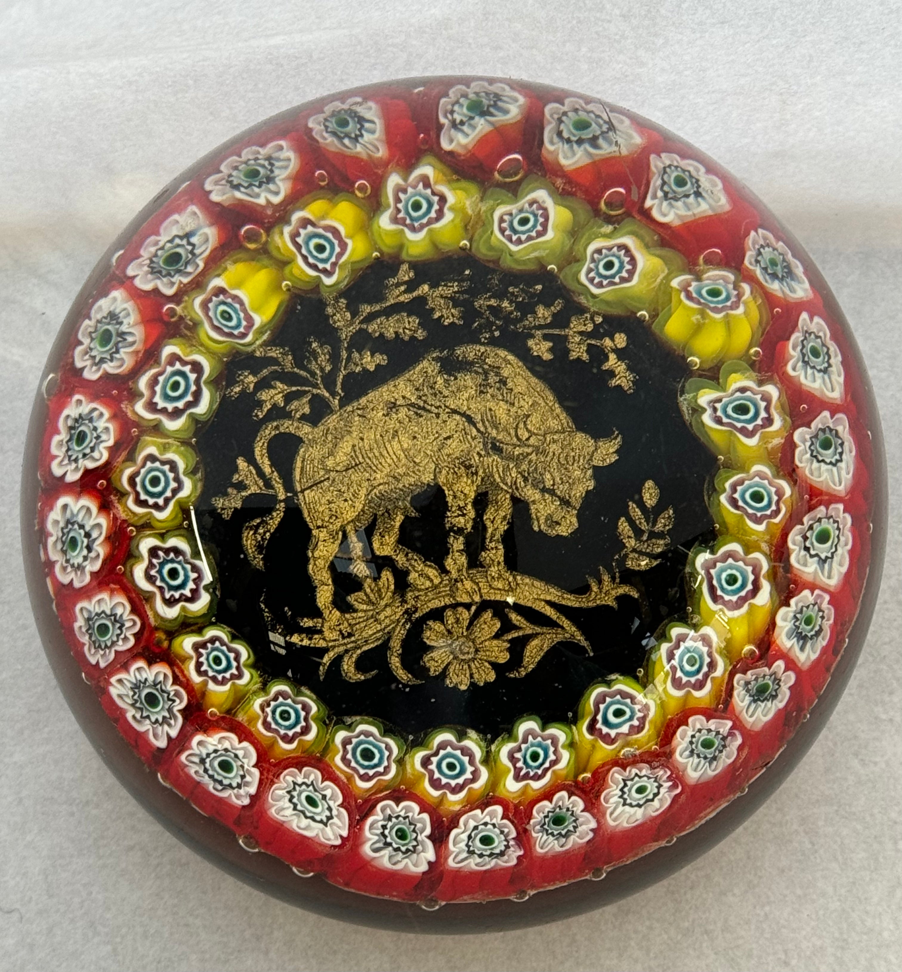 1970/80's Murano Zodiac Paperweight Taurus