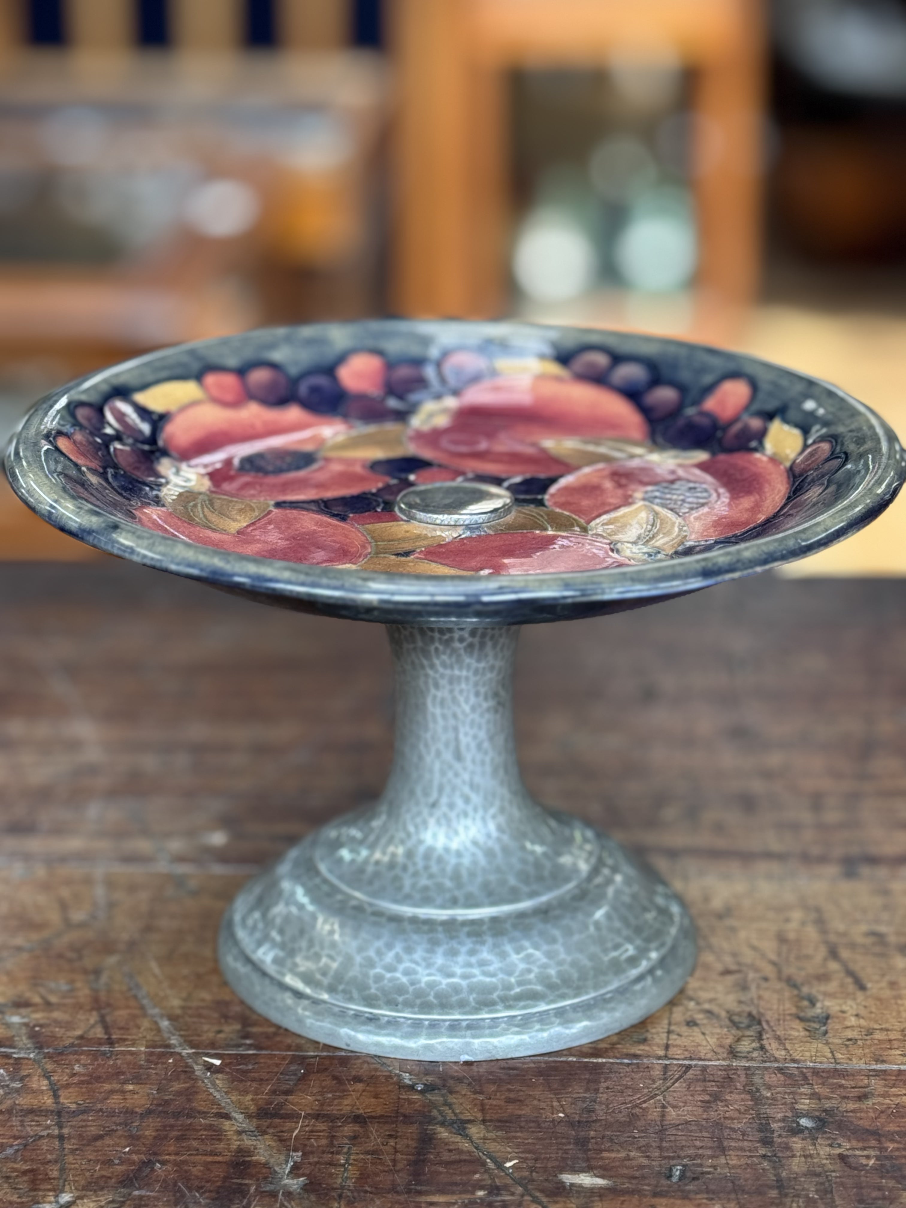 Liberty & Co Moorcroft Pomeganate Signed Pewter Stand