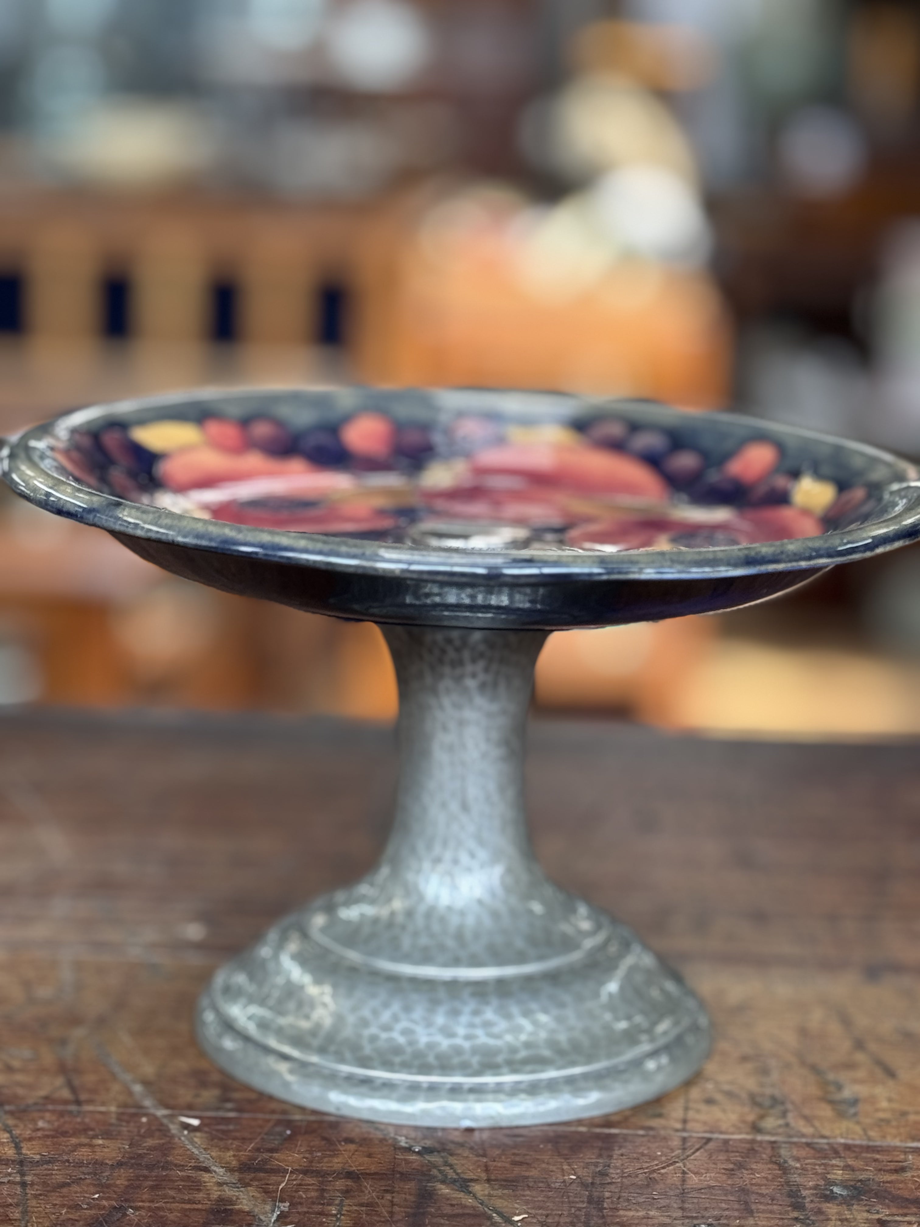 Liberty & Co Moorcroft Pomeganate Signed Pewter Stand