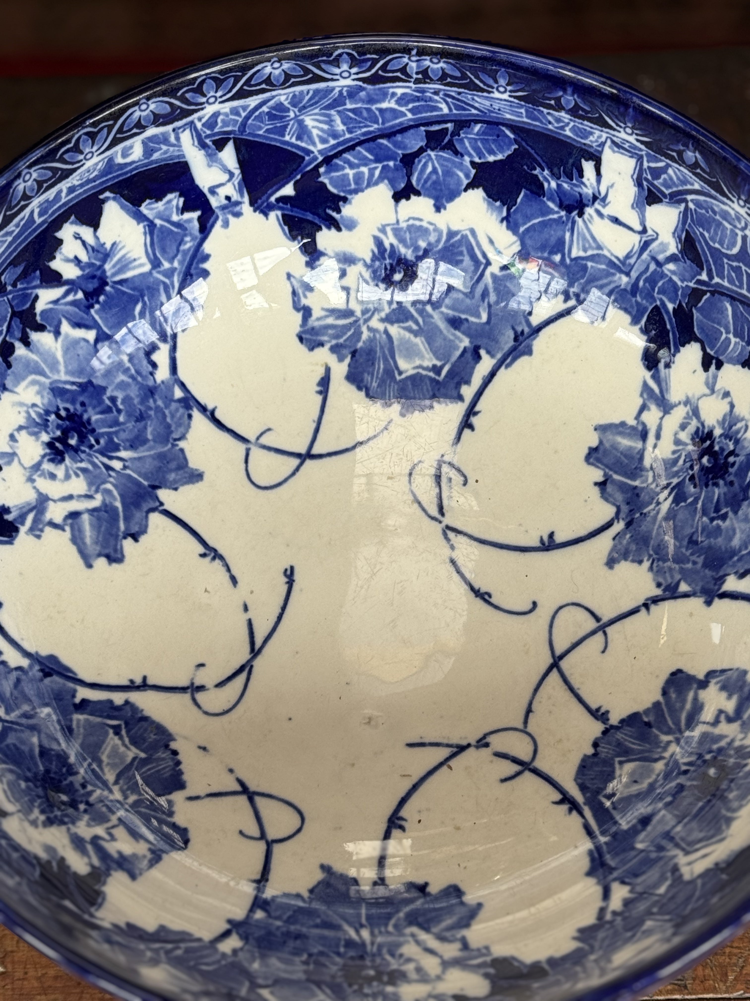 Large Briar Rose Bowl Royal Doulton Flo Blue
