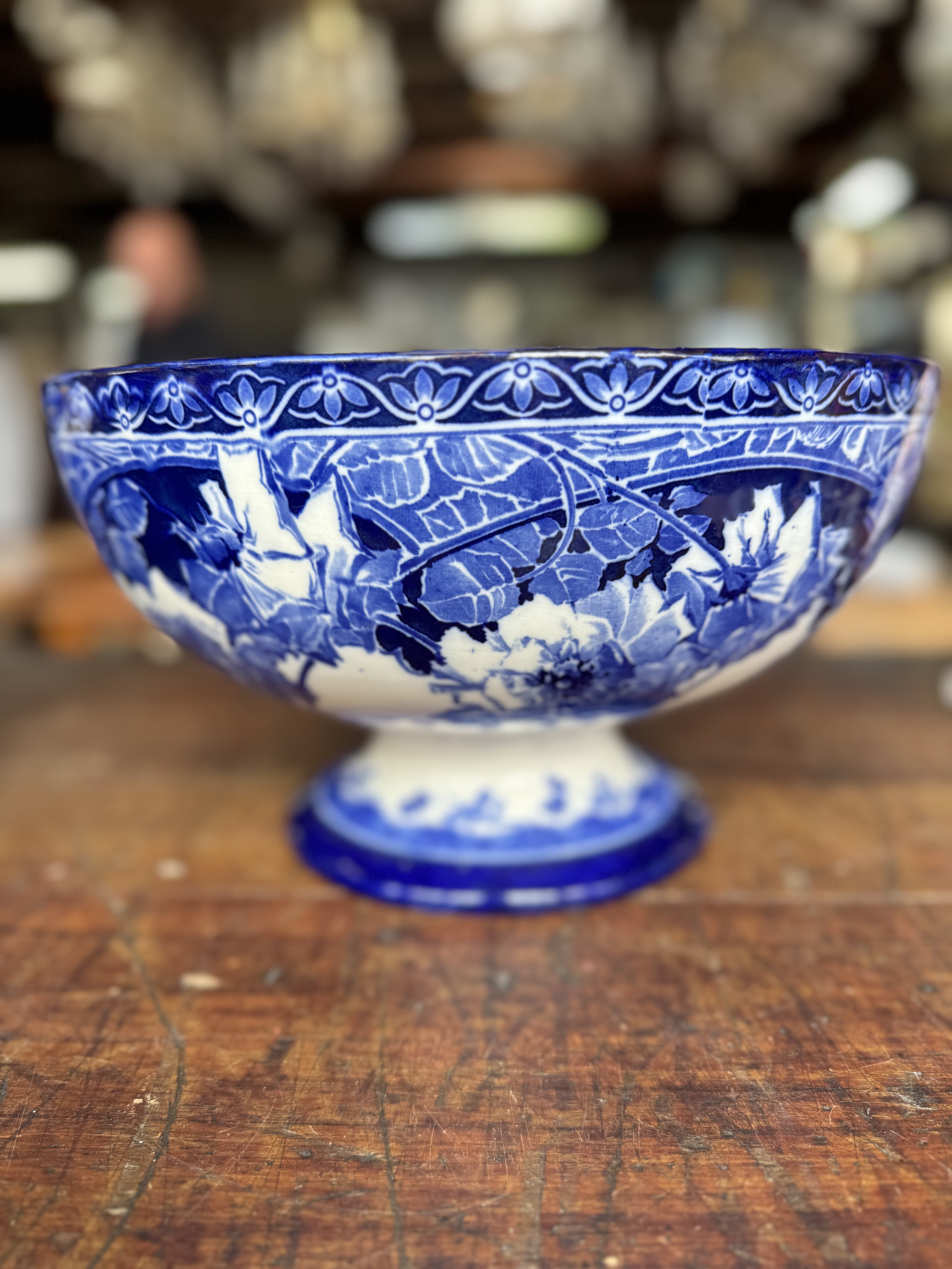 Large Briar Rose Bowl Royal Doulton Flo Blue