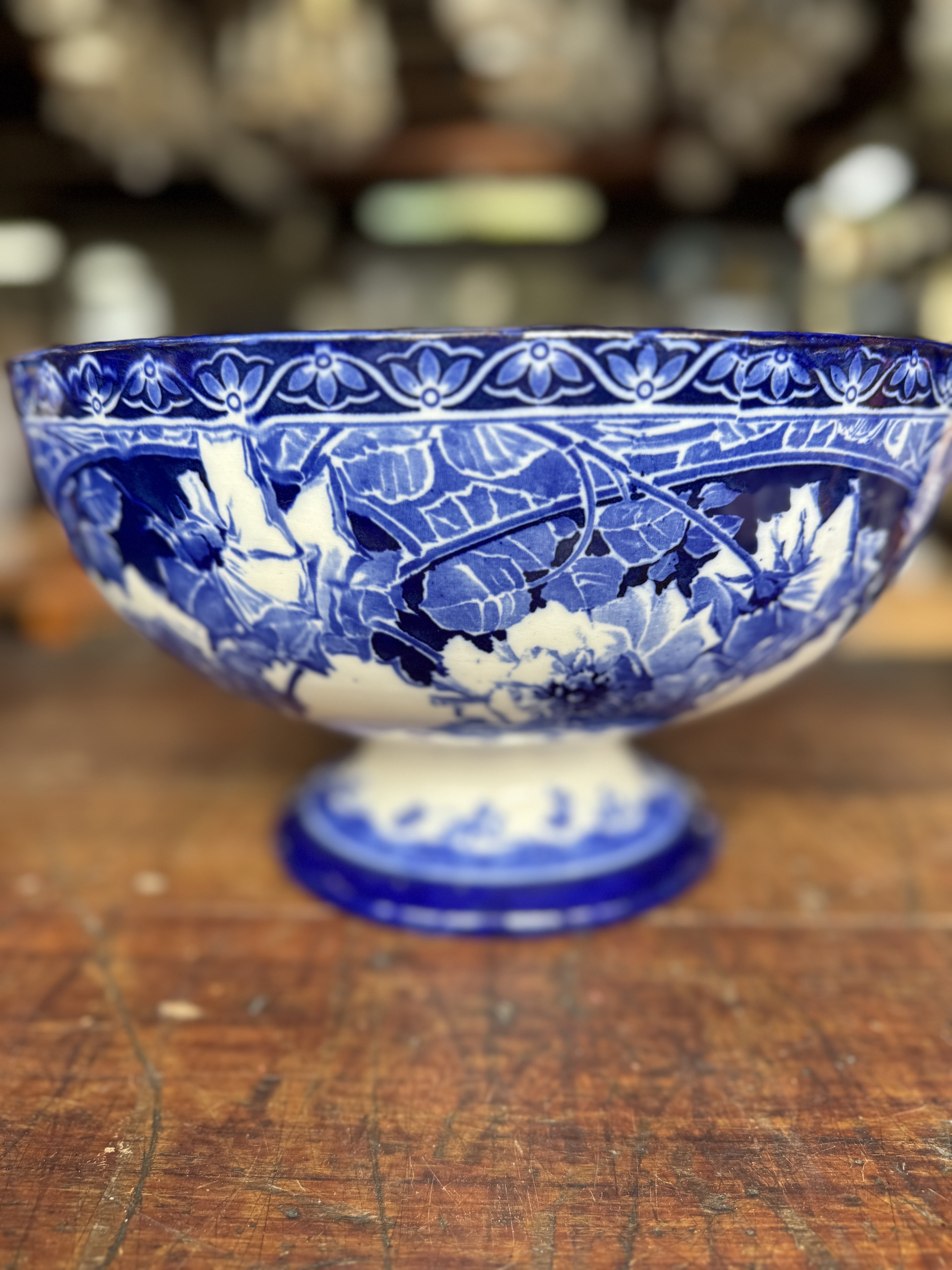 Large Briar Rose Bowl Royal Doulton Flo Blue