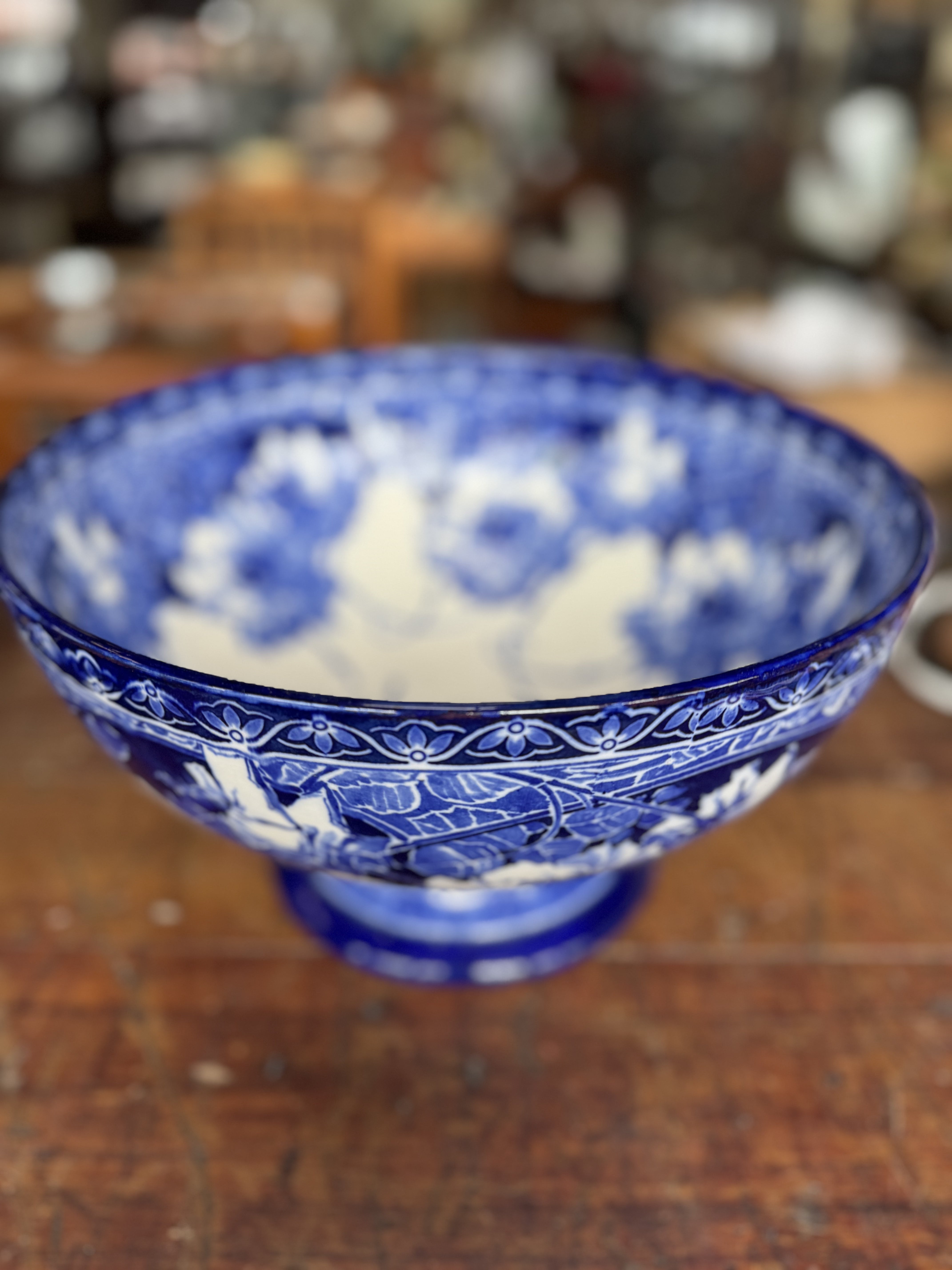 Large Briar Rose Bowl Royal Doulton Flo Blue