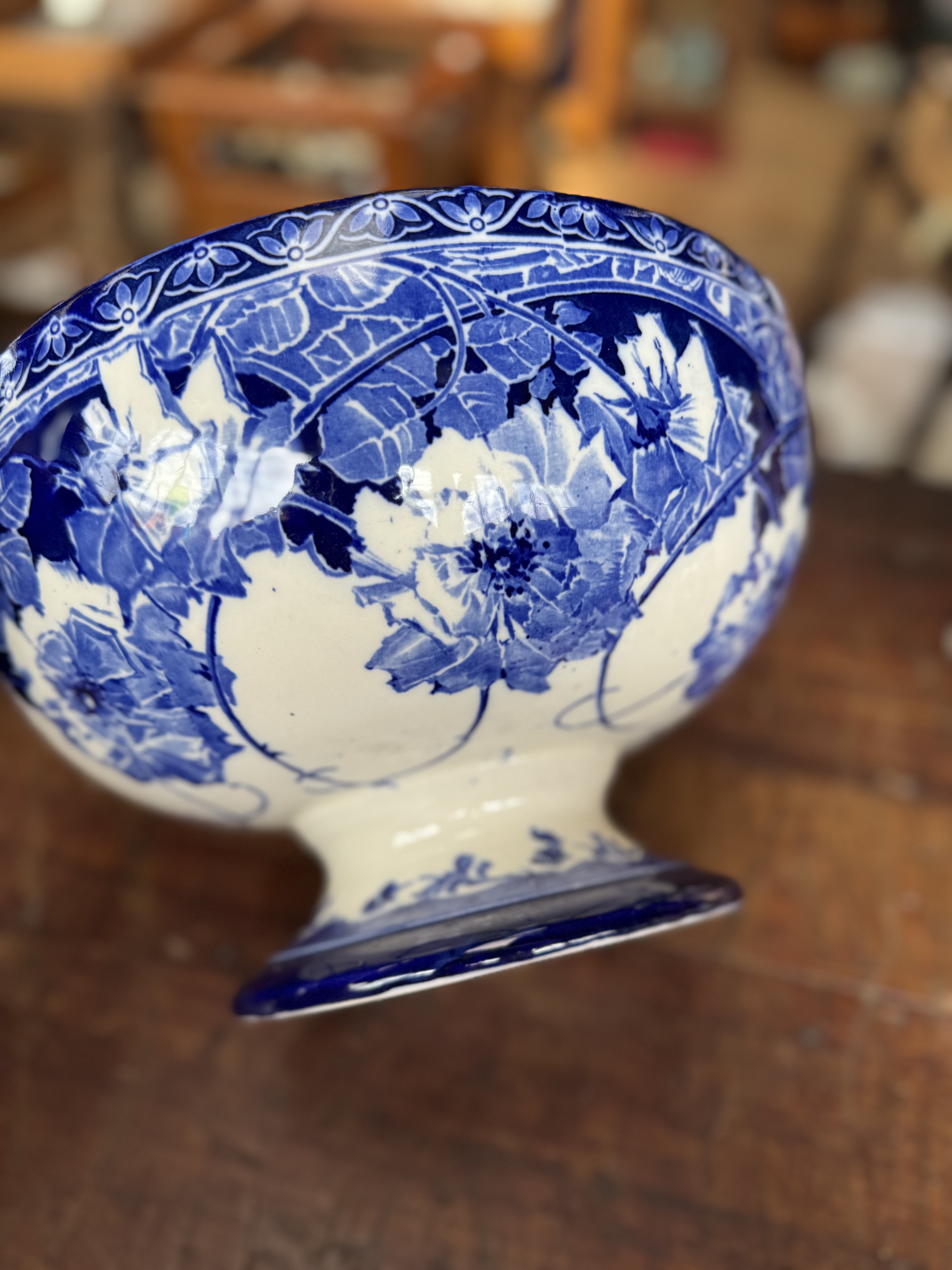 Large Briar Rose Bowl Royal Doulton Flo Blue
