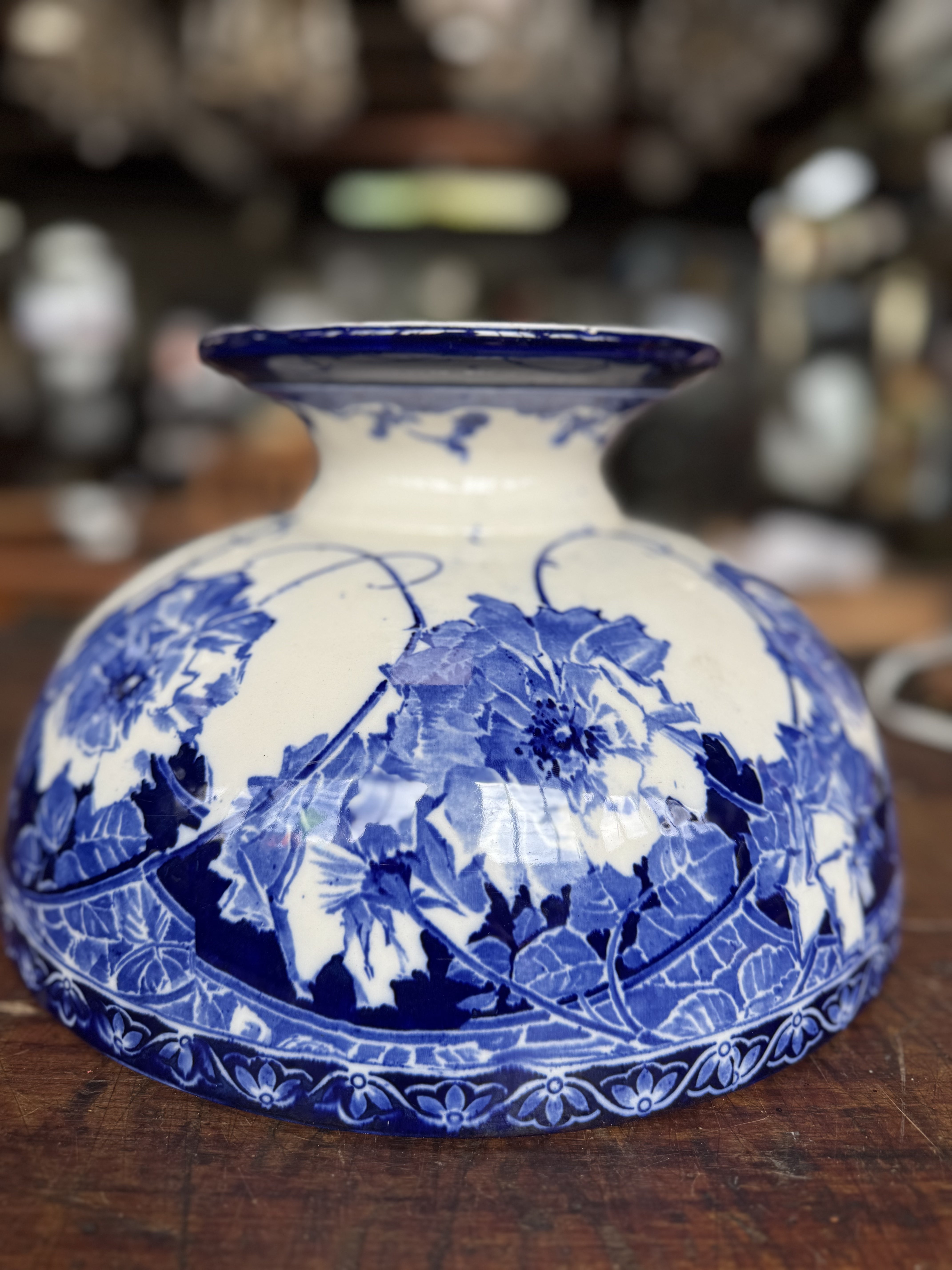 Large Briar Rose Bowl Royal Doulton Flo Blue