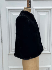 Stunning Antique Chinchilla Black Fur Cape suit size 8-12