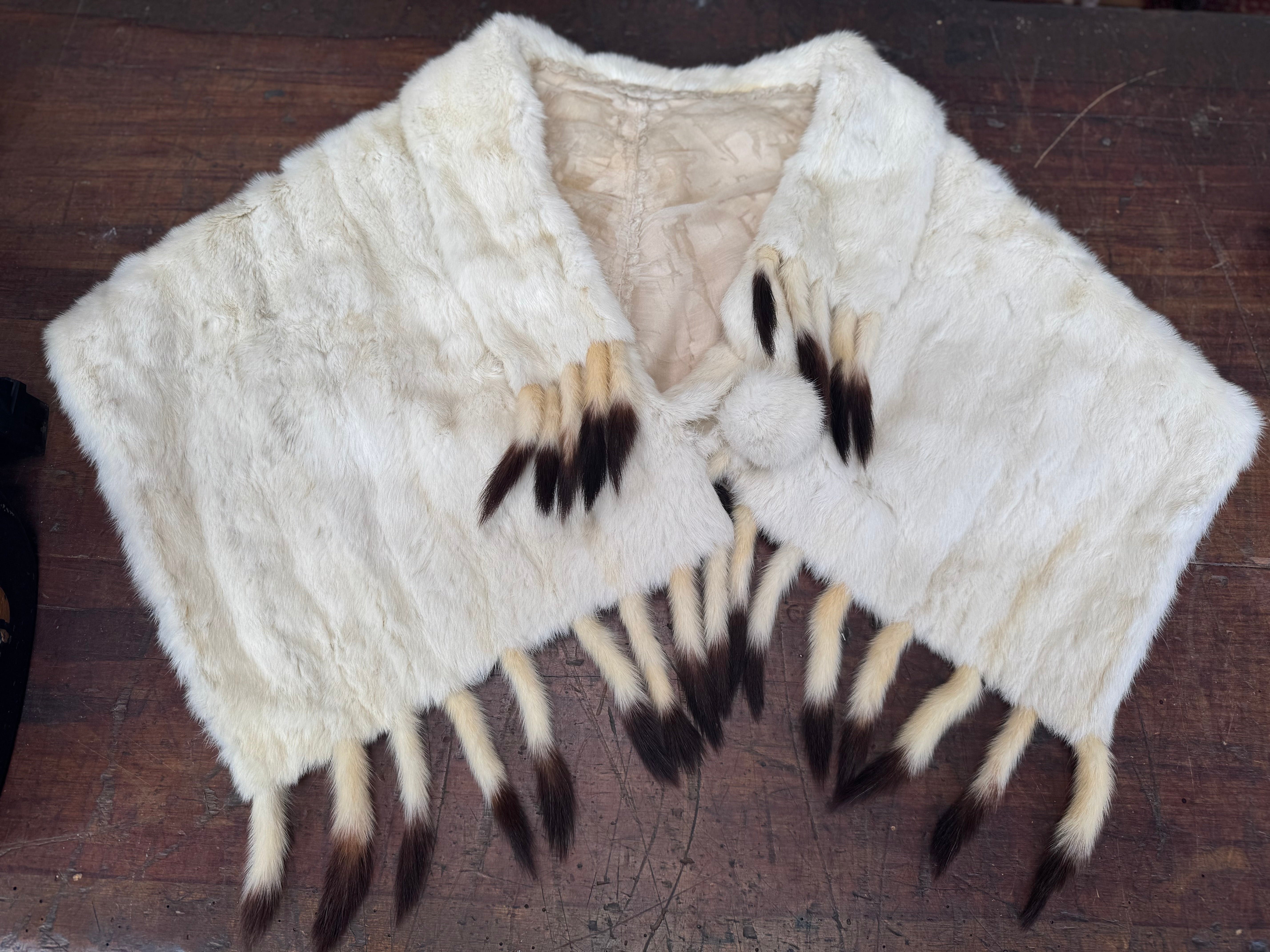 Stunning Vintage Ermine Cape/Shawl