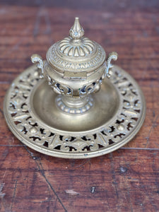 Antique Brass Ink Stand Shultz Marke