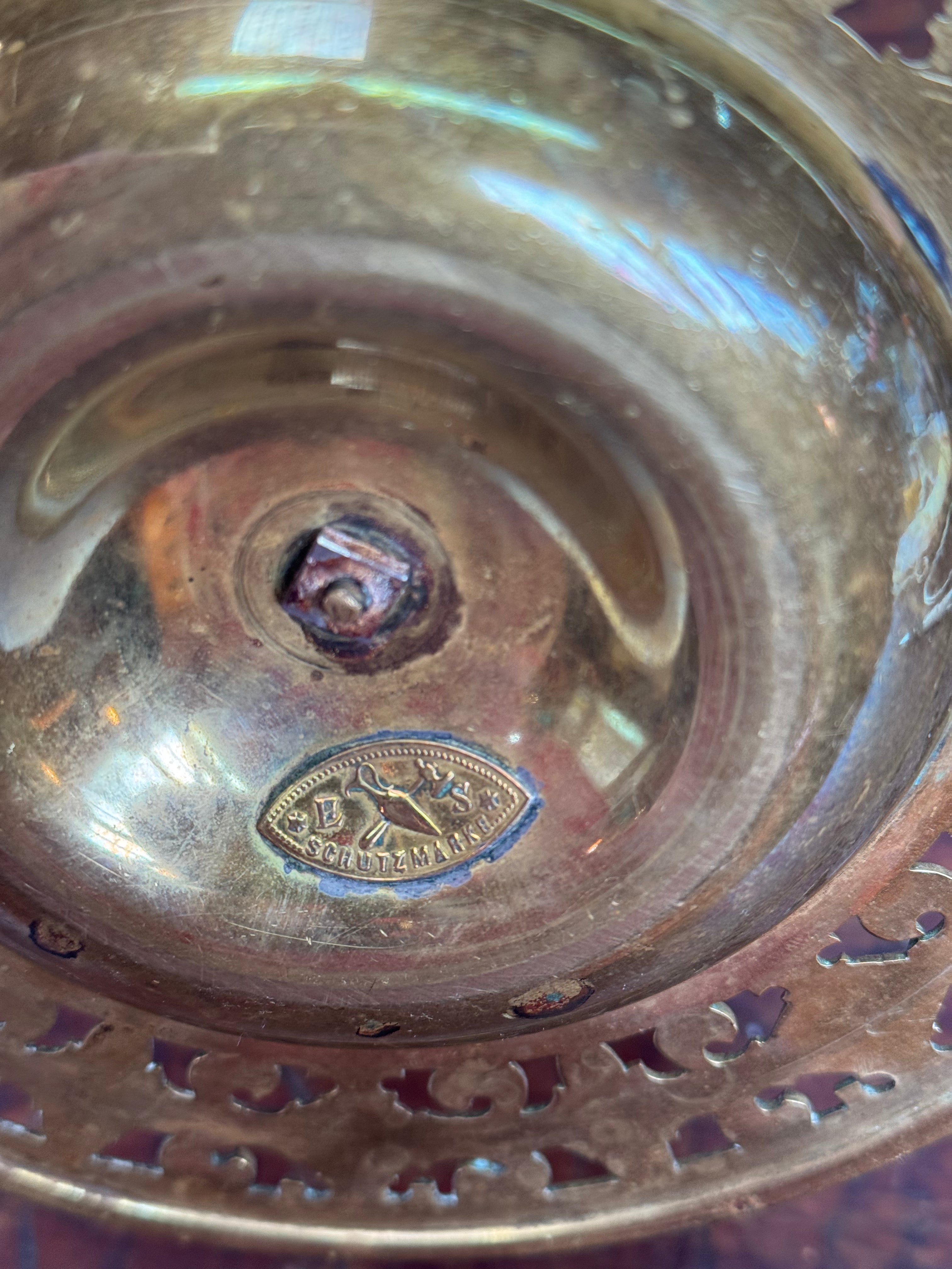 Antique Brass Ink Stand Shultz Marke