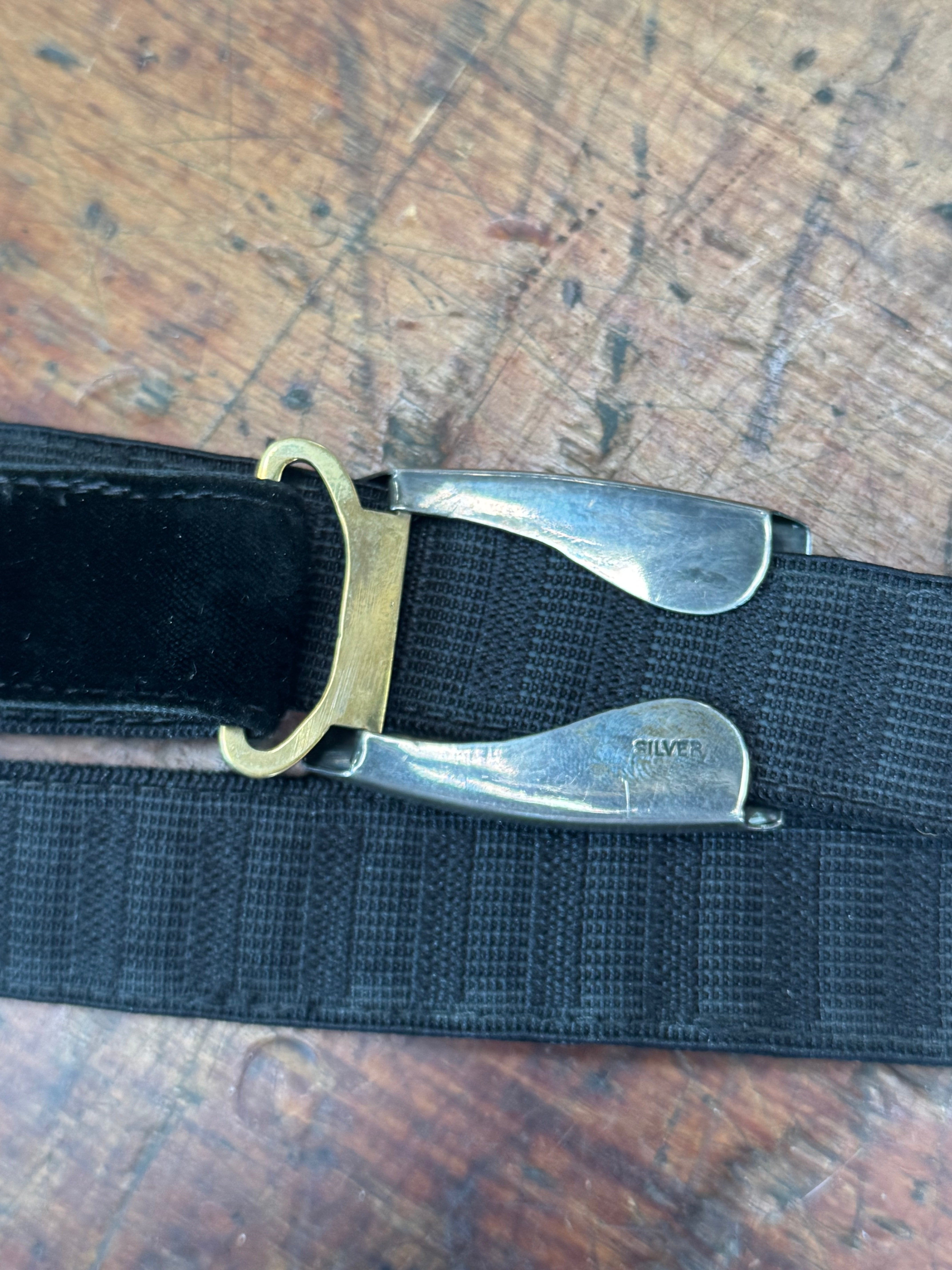 Absolutely Gorgeous Black Velvet Belt with Sterling Silver Buckle