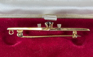 Sterling Silver Gold Plated Garnet Bar Brooch