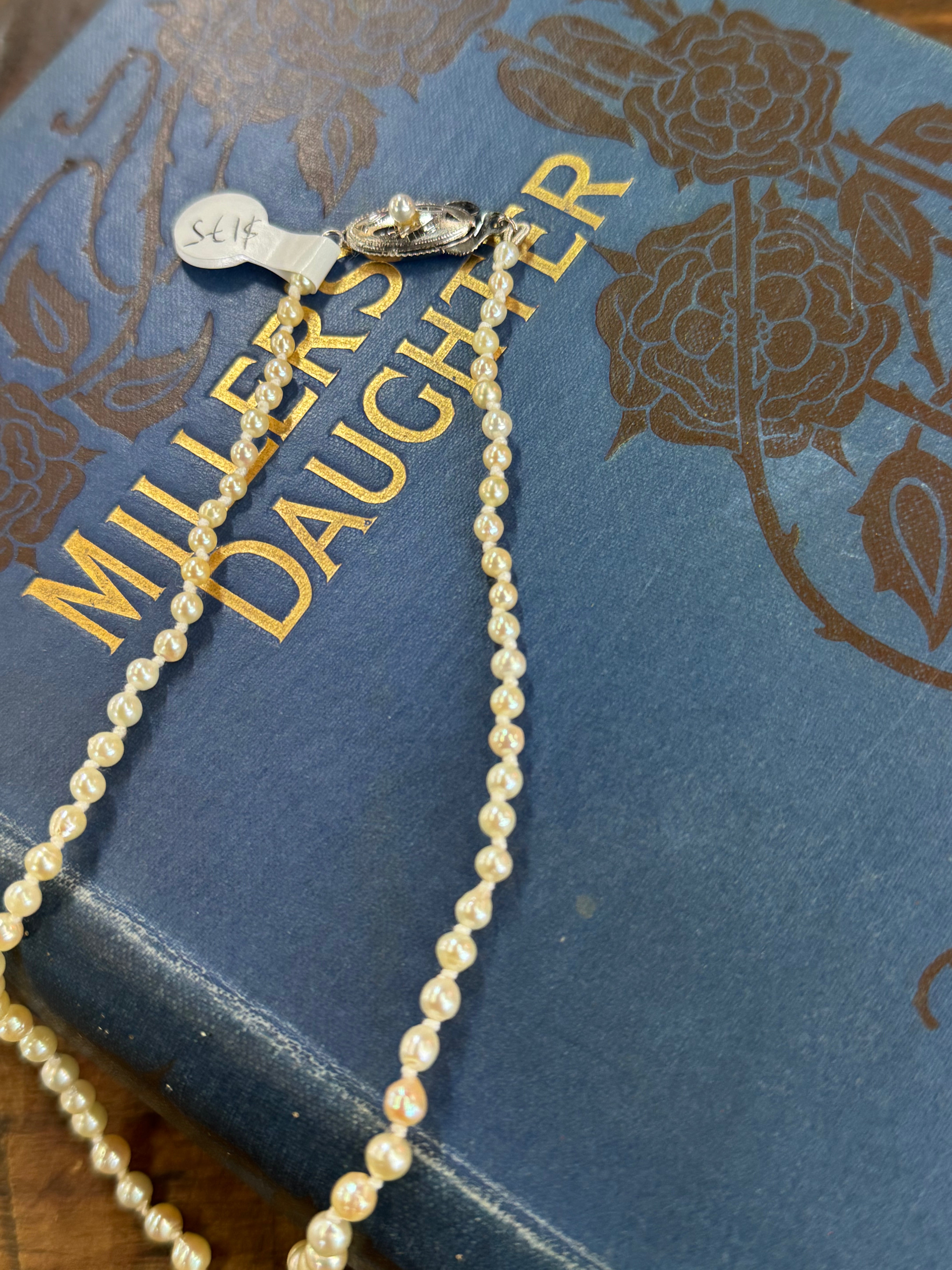 Sea Water Pearls Graduated 26cm Length Cream in colour Knotted