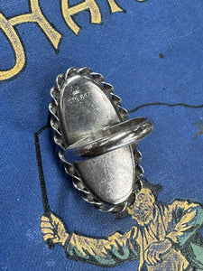 Sterling Silver Paua Shell Ring Genuine 1950's