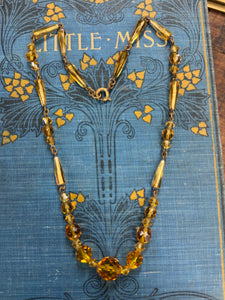 Sweet 1960's Amber Glass Necklace