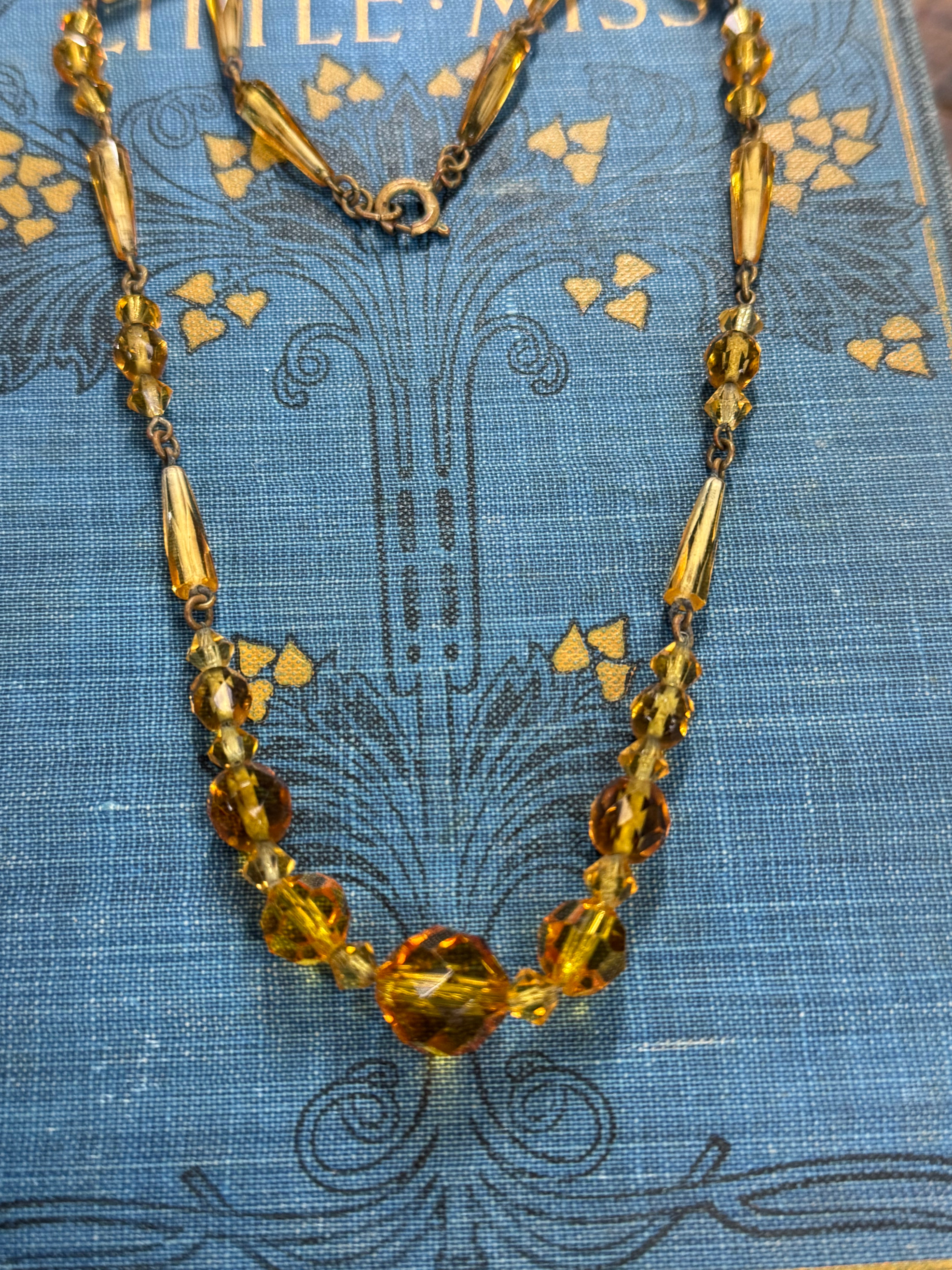 Sweet 1960's Amber Glass Necklace