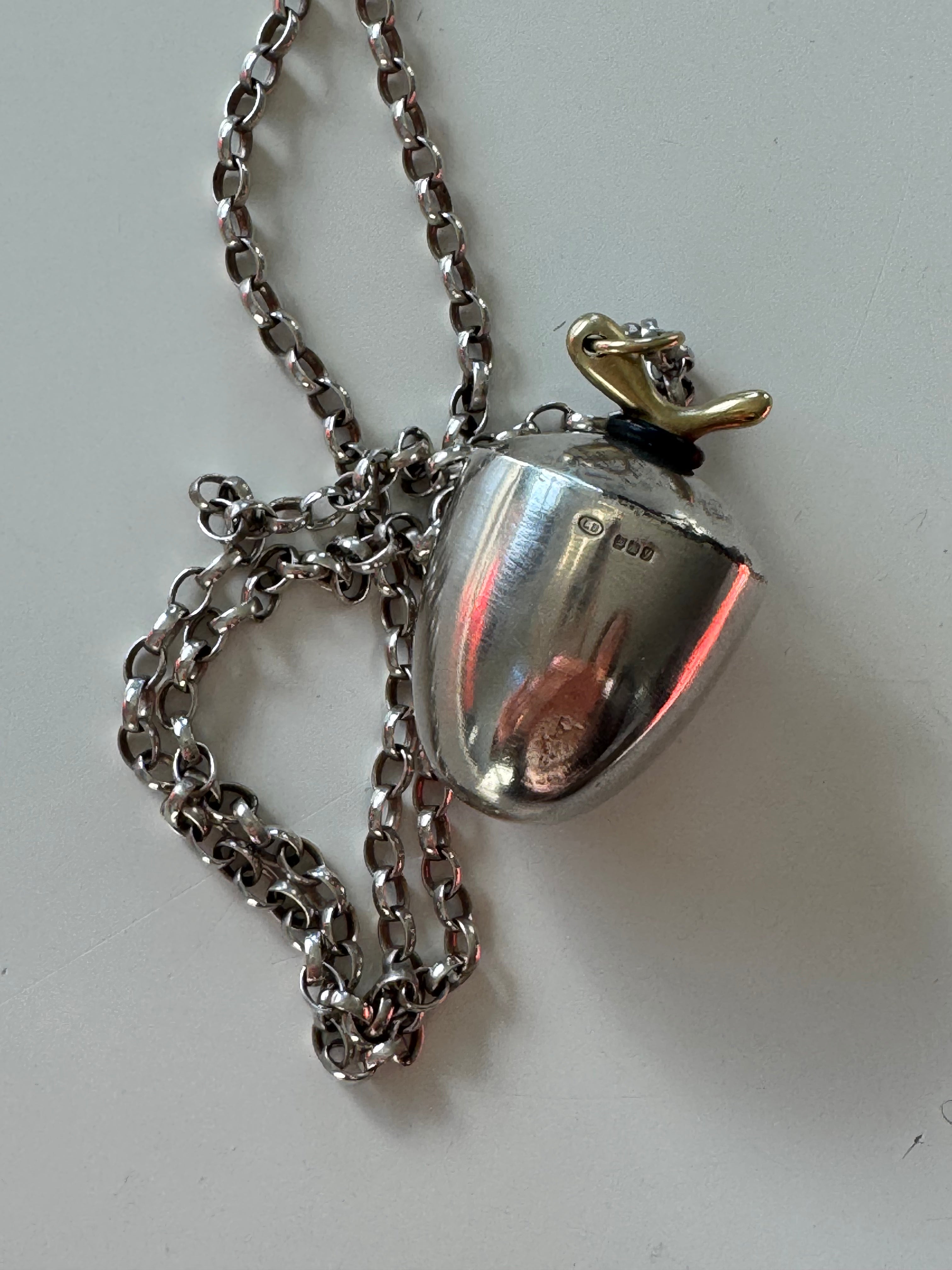 Sterling Silver Belcher chain & Acorn Edinburgh Perfume Bottle circa 1998