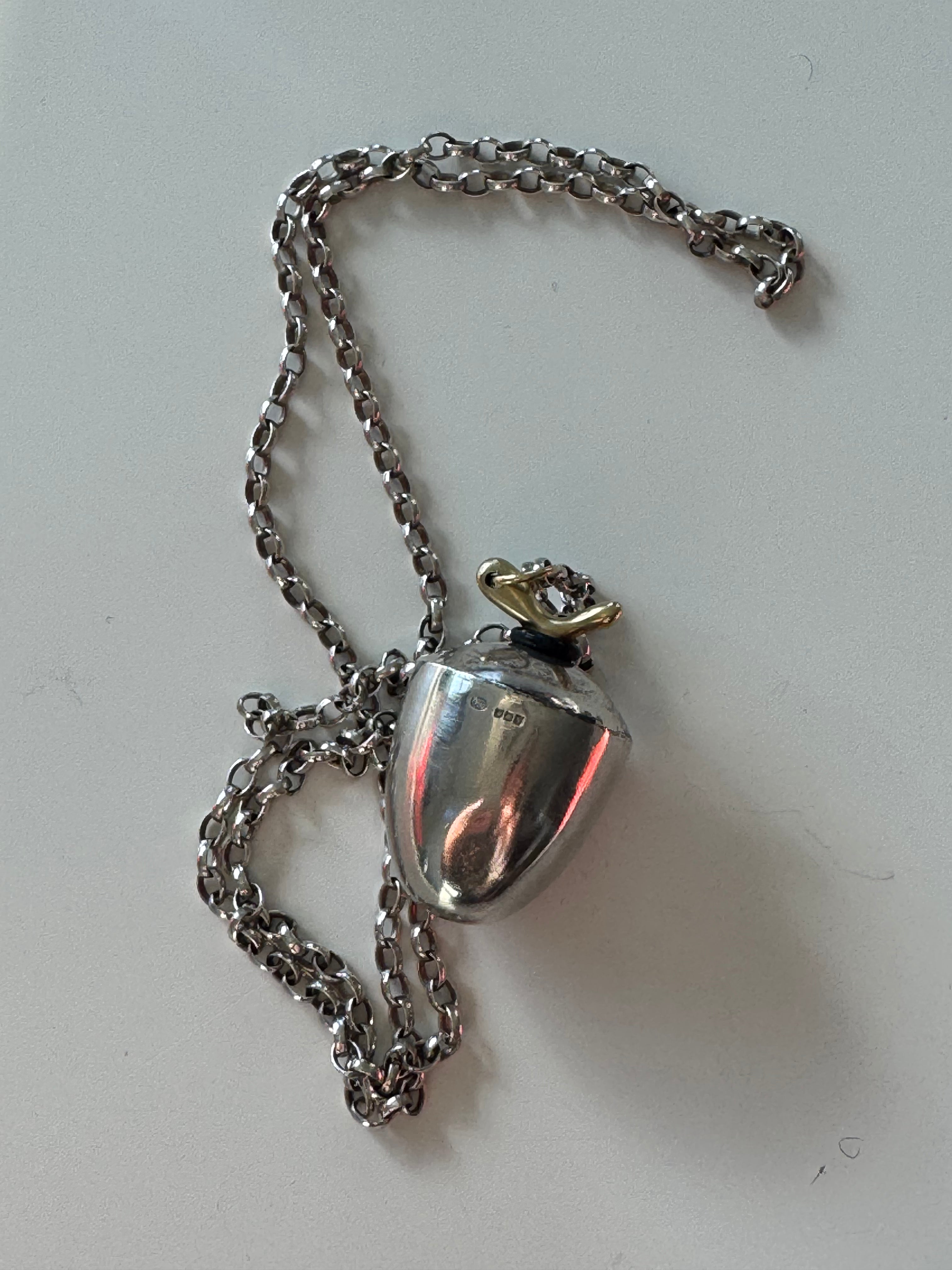 Sterling Silver Belcher chain & Acorn Edinburgh Perfume Bottle circa 1998