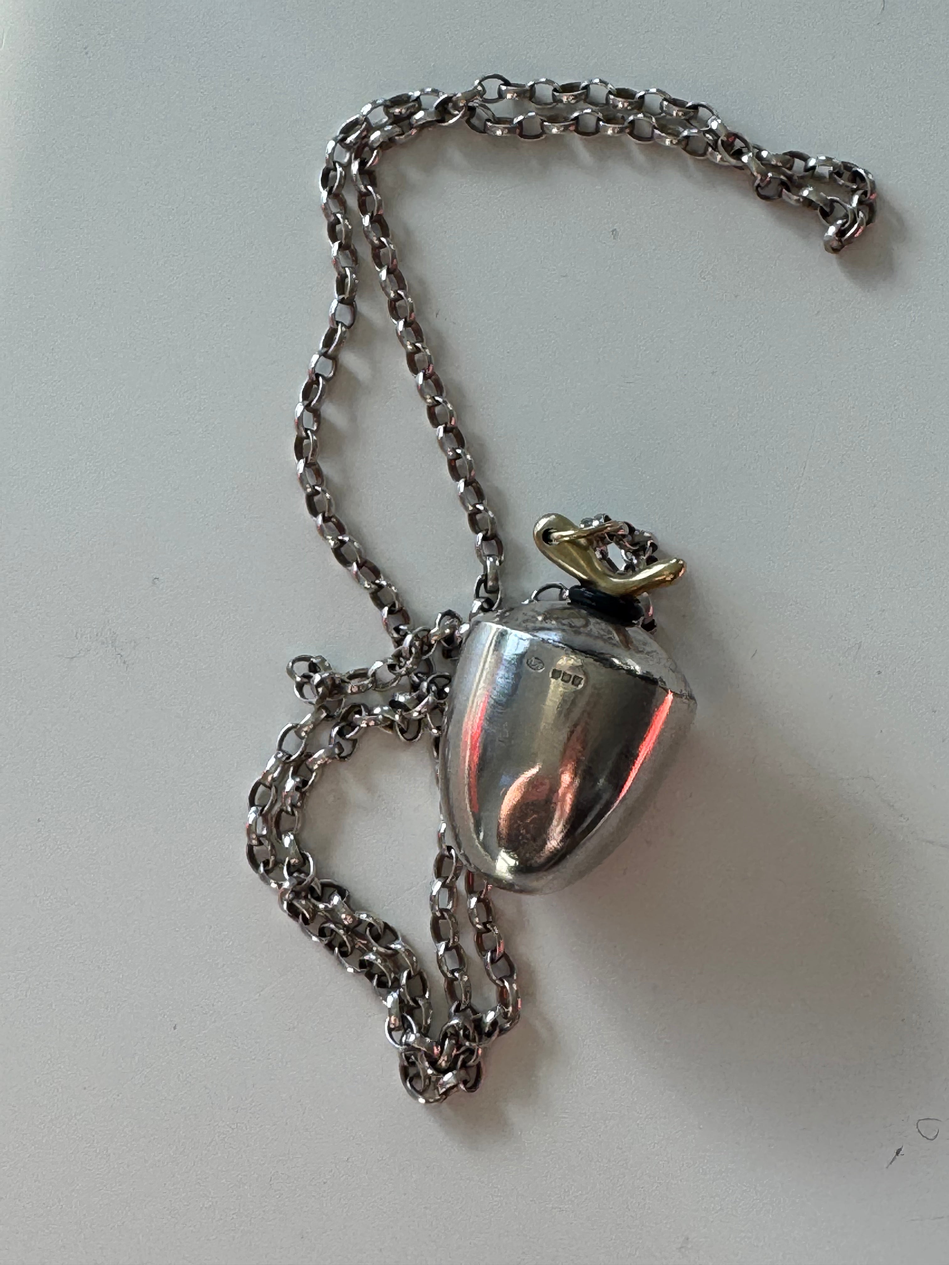 Sterling Silver Belcher chain & Acorn Edinburgh Perfume Bottle circa 1998