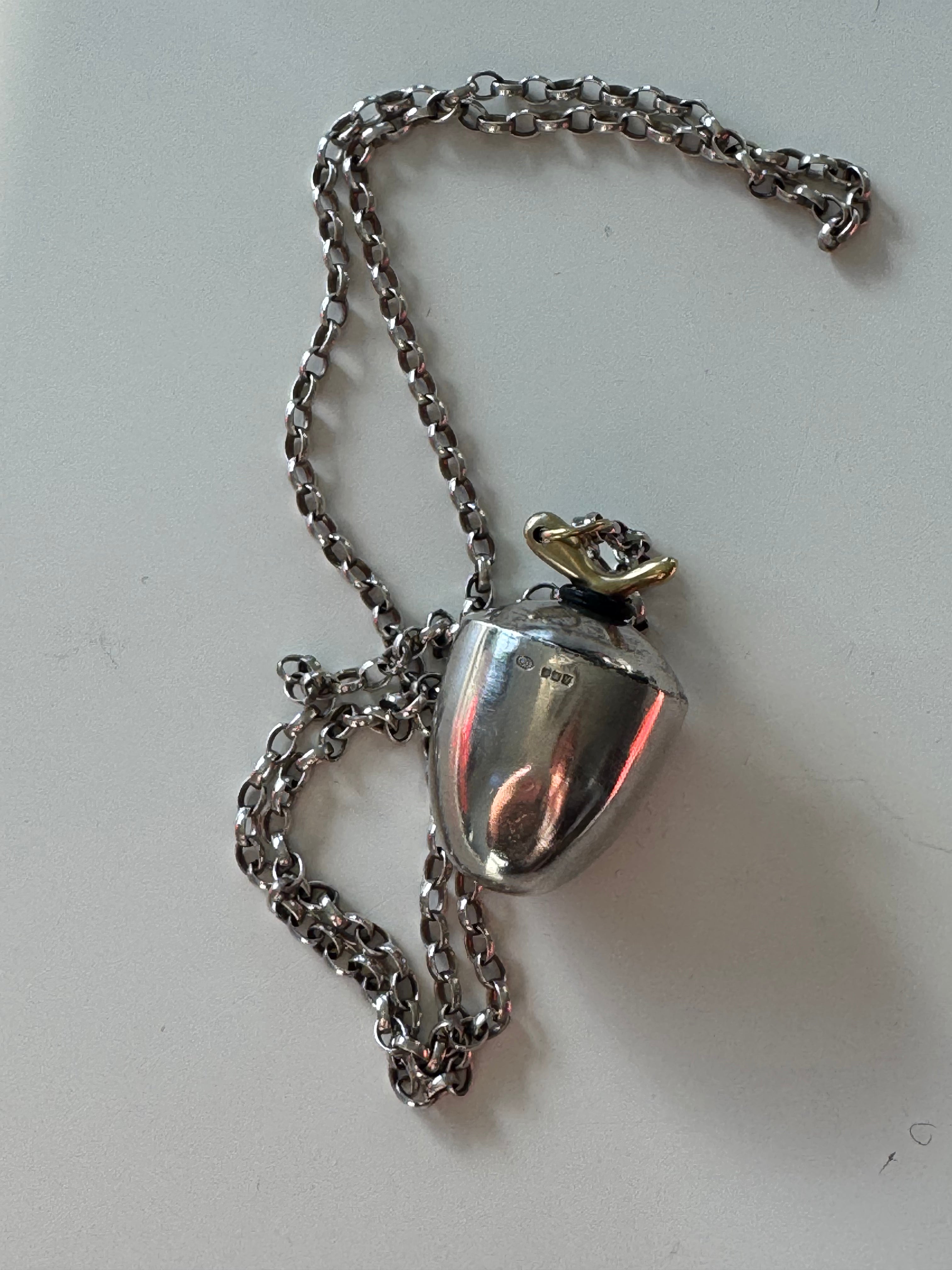Sterling Silver Belcher chain & Acorn Edinburgh Perfume Bottle circa 1998