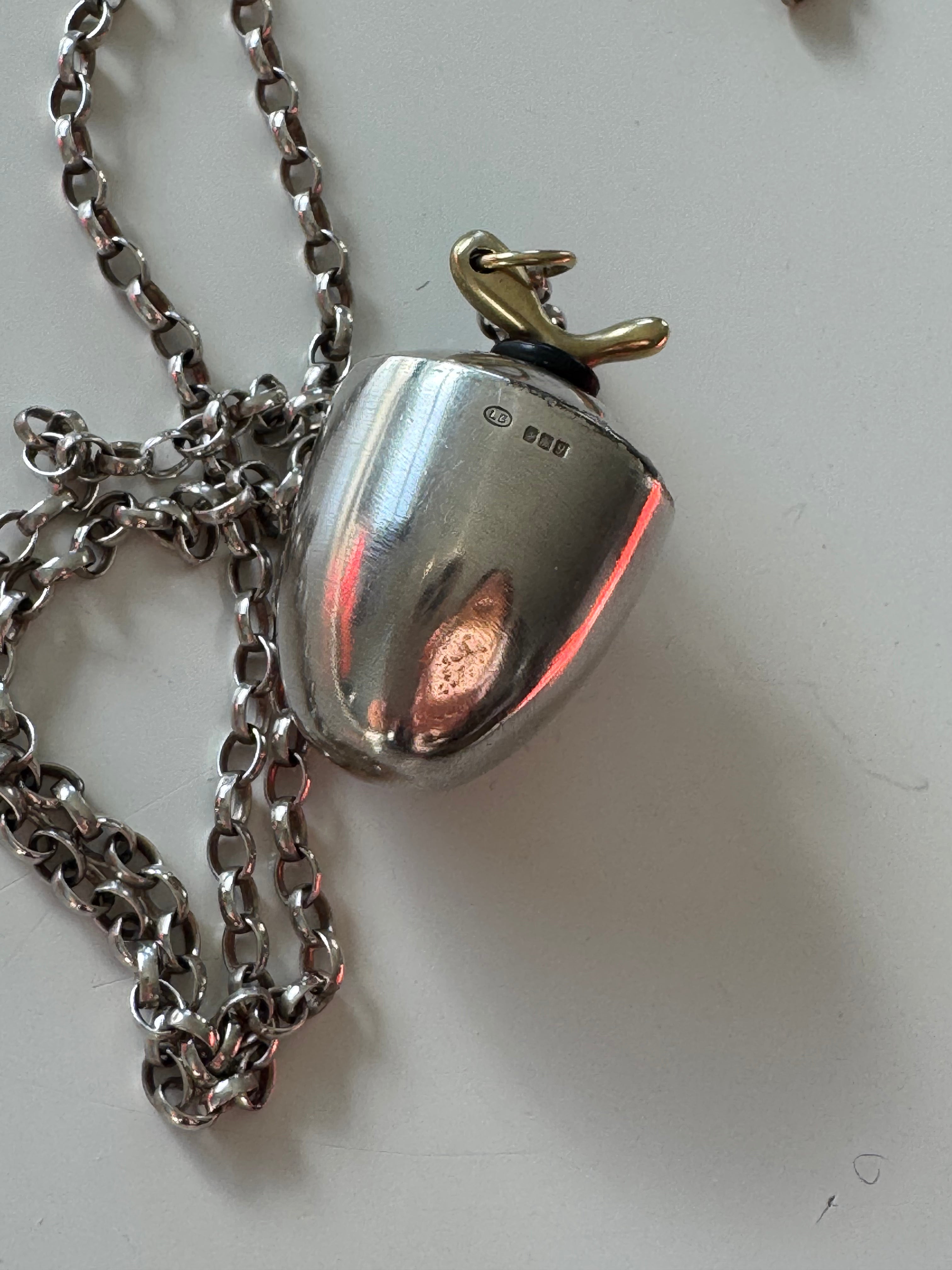 Sterling Silver Belcher chain & Acorn Edinburgh Perfume Bottle circa 1998