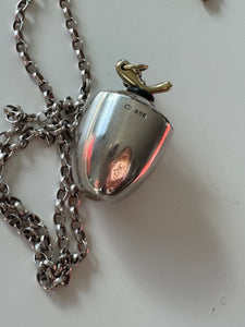 Sterling Silver Belcher chain & Acorn Edinburgh Perfume Bottle circa 1998