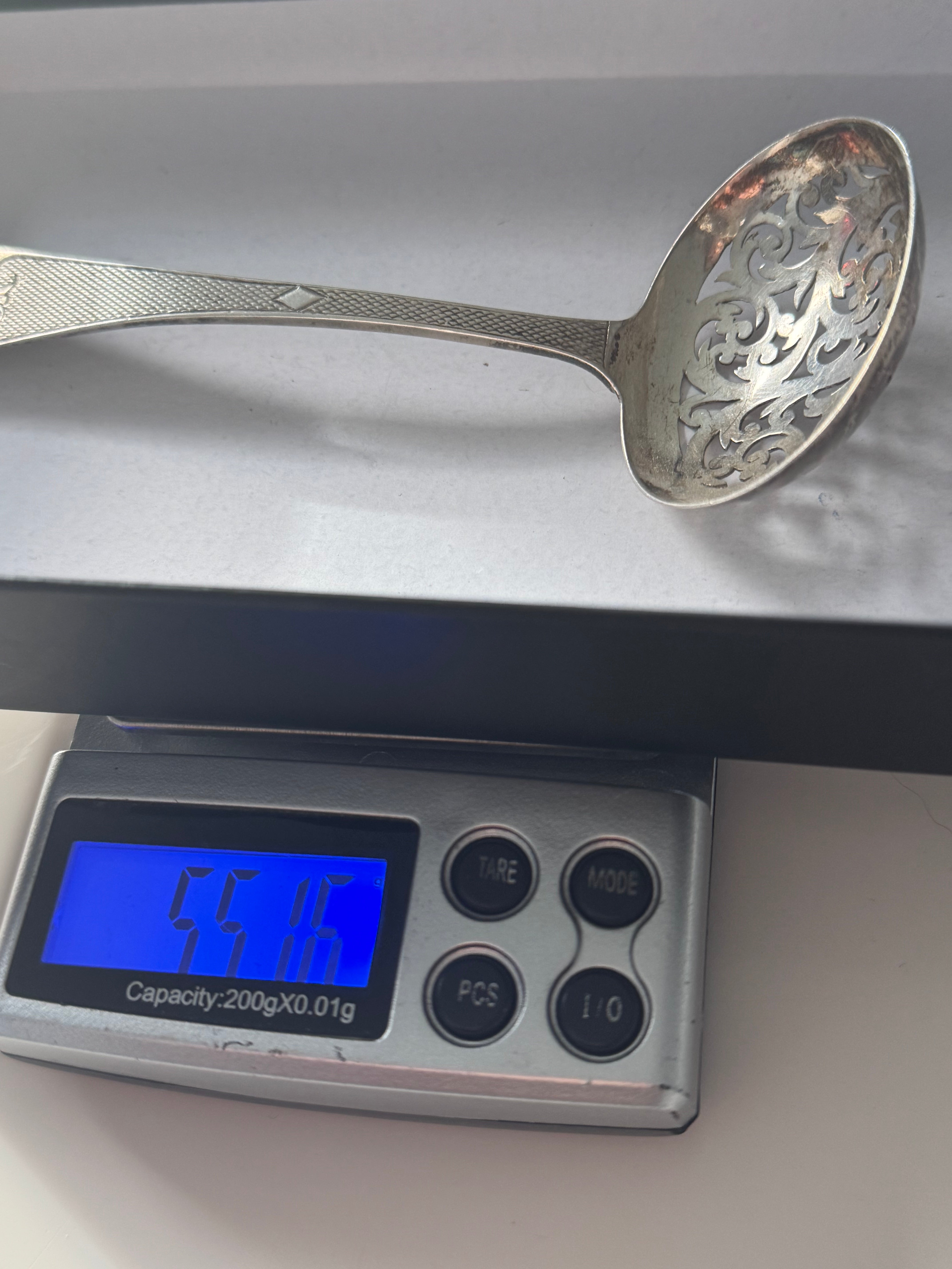 Circa 1860 Birmingham Sterling Silver Sifter Spoon