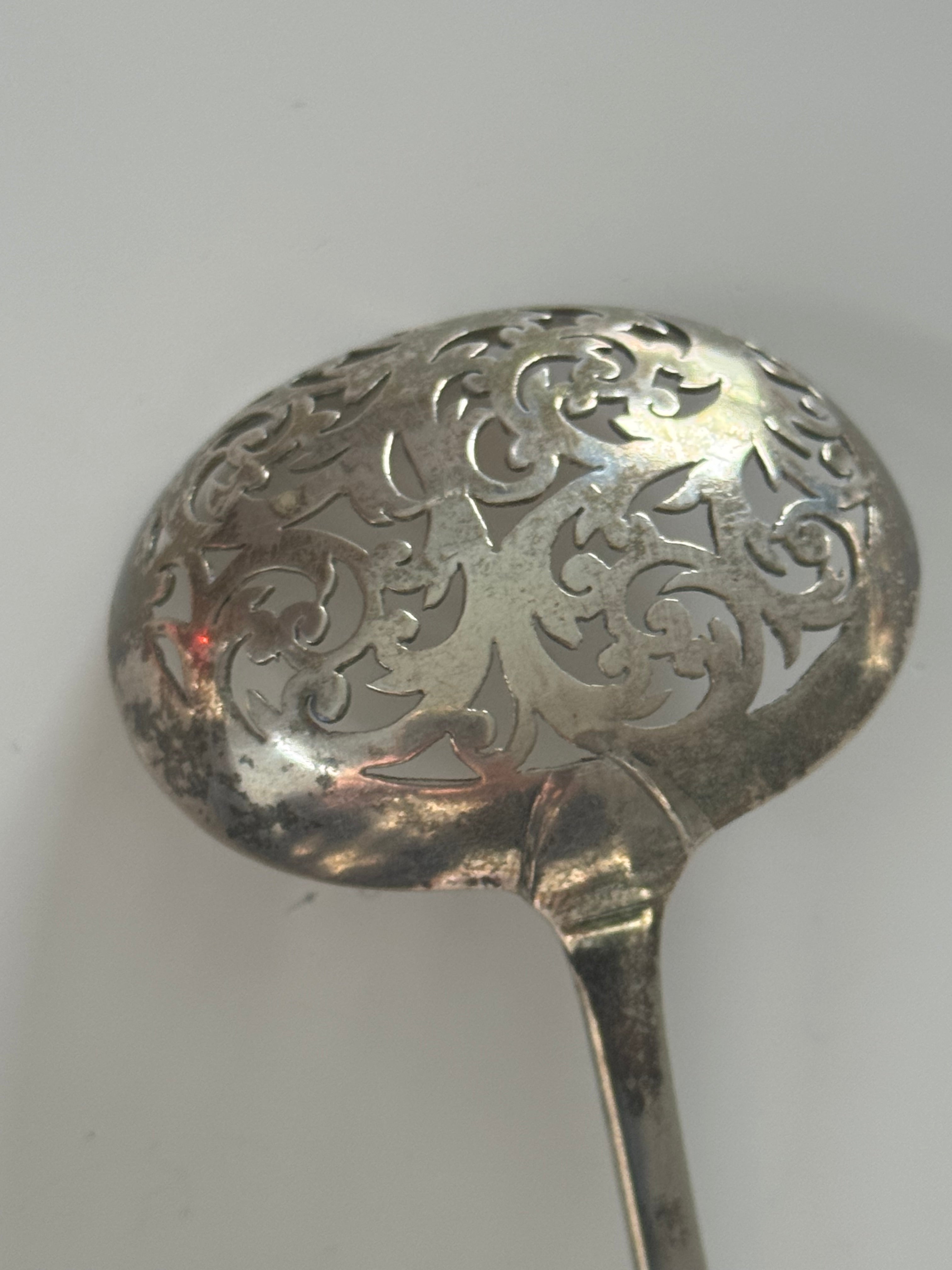 Circa 1860 Birmingham Sterling Silver Sifter Spoon