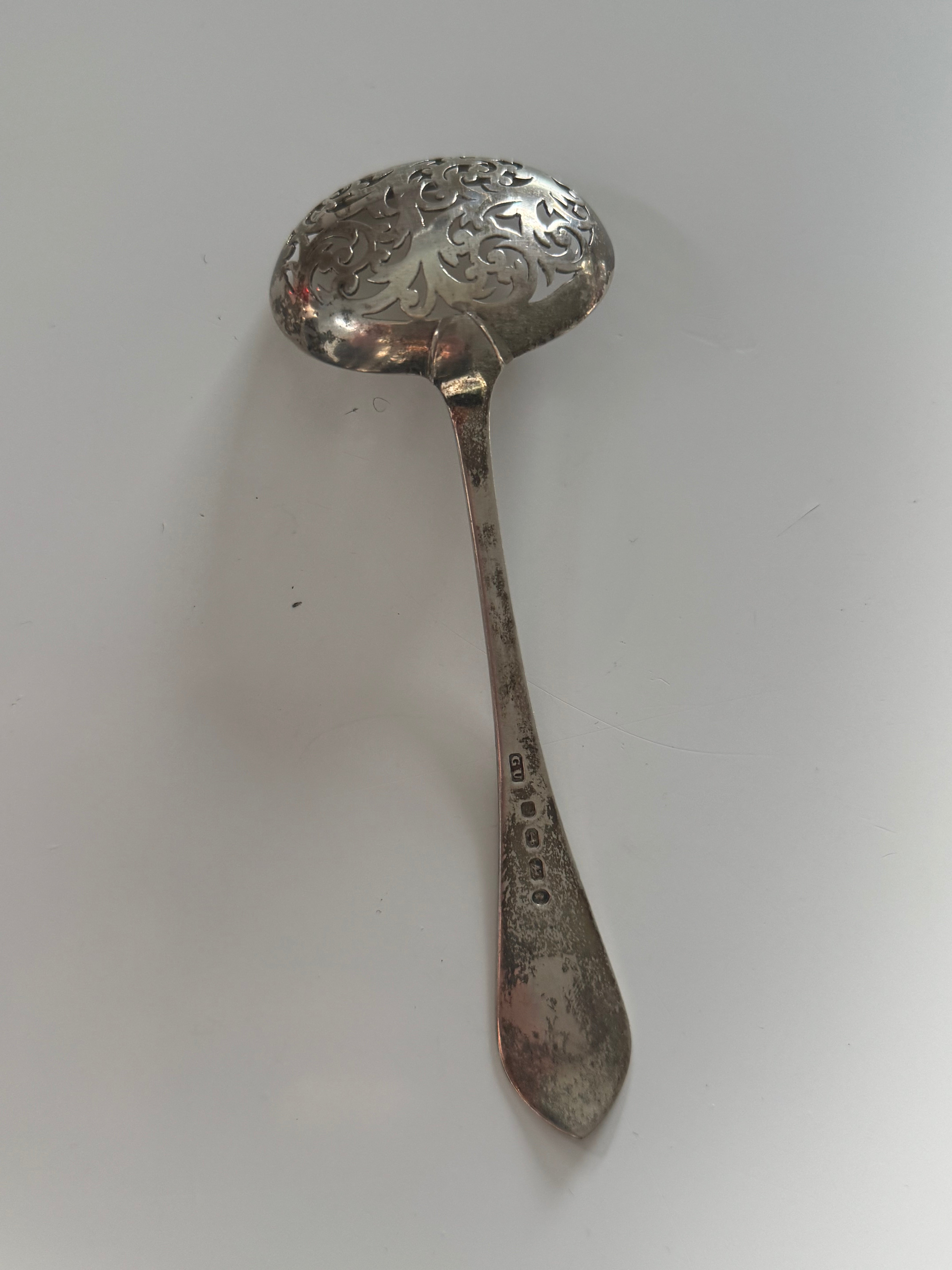 Circa 1860 Birmingham Sterling Silver Sifter Spoon