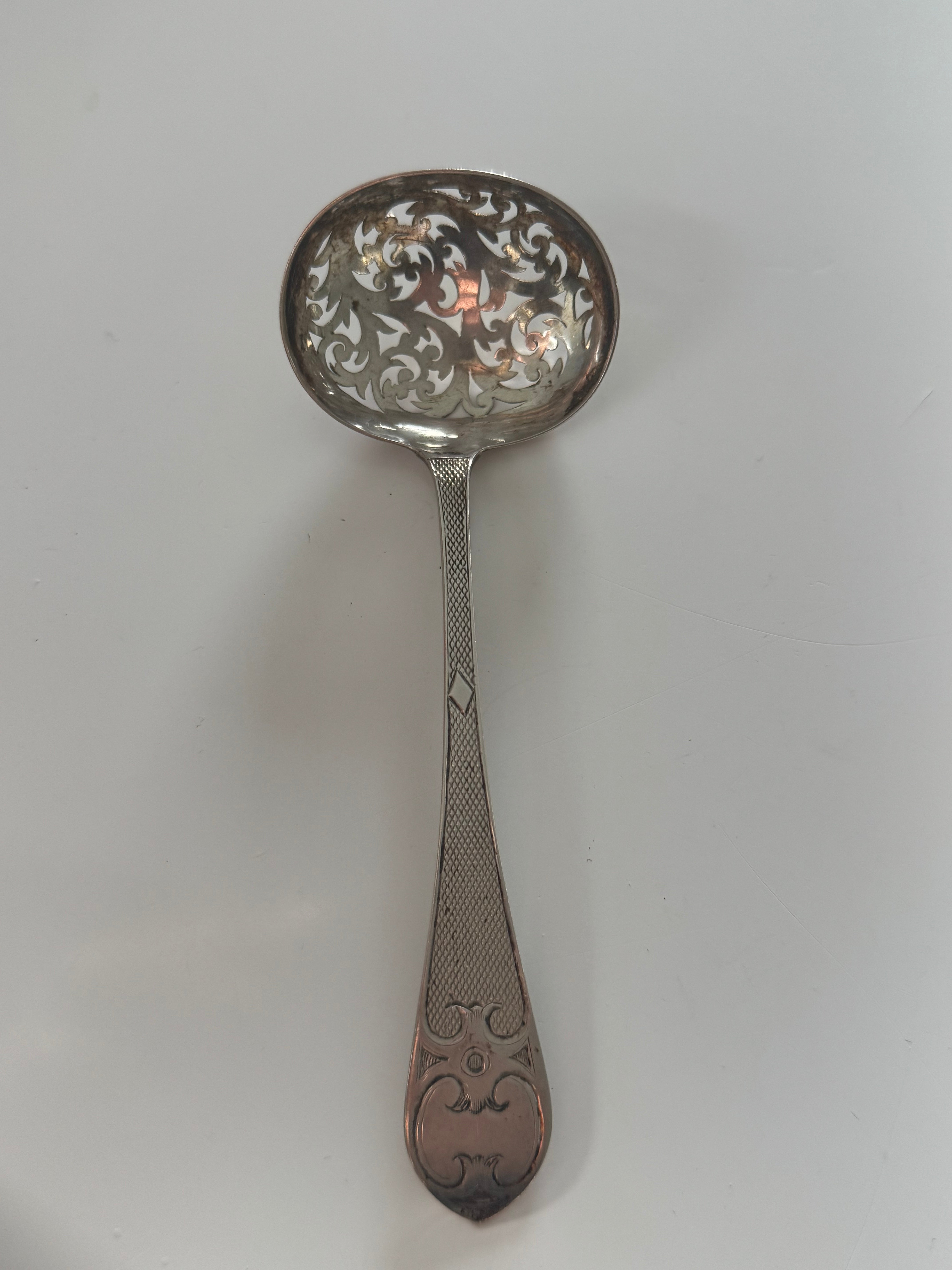 Circa 1860 Birmingham Sterling Silver Sifter Spoon