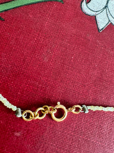 Raw Diamond Necklace 18ct Gold Yellow Gold Clasp - Unique Gift