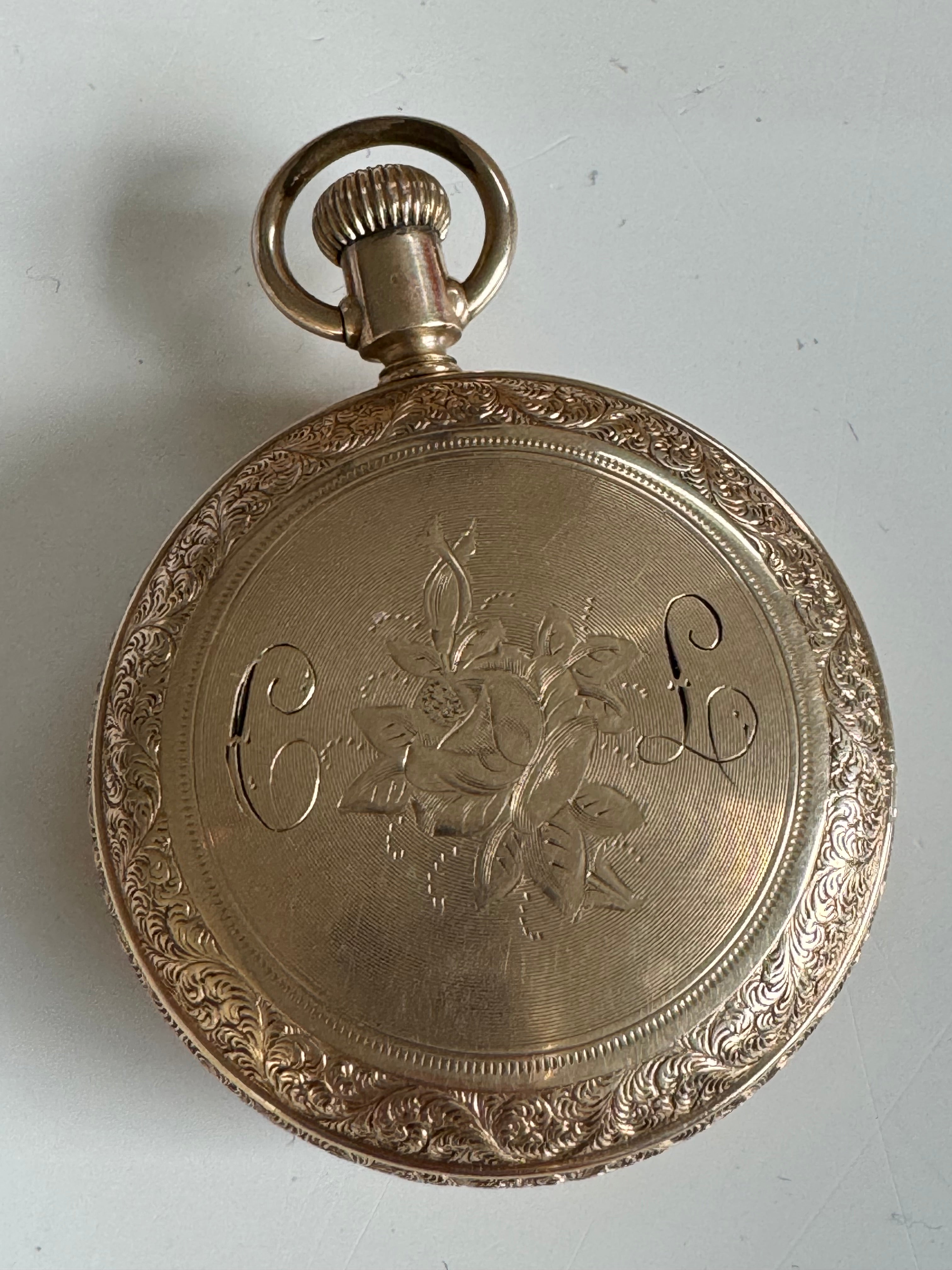 Vintage Ladies Gold Plated Waterbury Pocket Watch Working