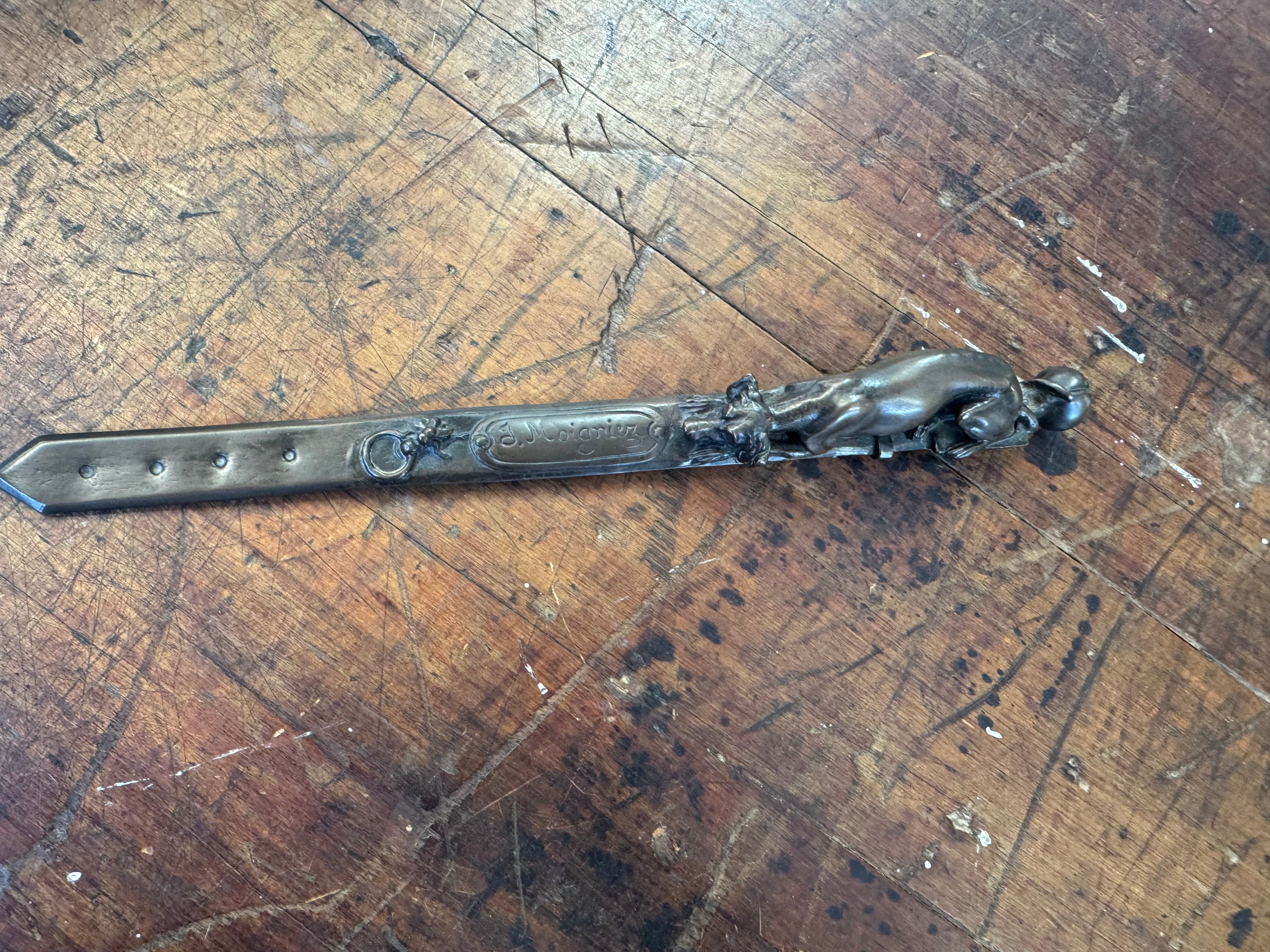 Jules Moigniez Bronze Sculpture Letter Opener 1835-1894