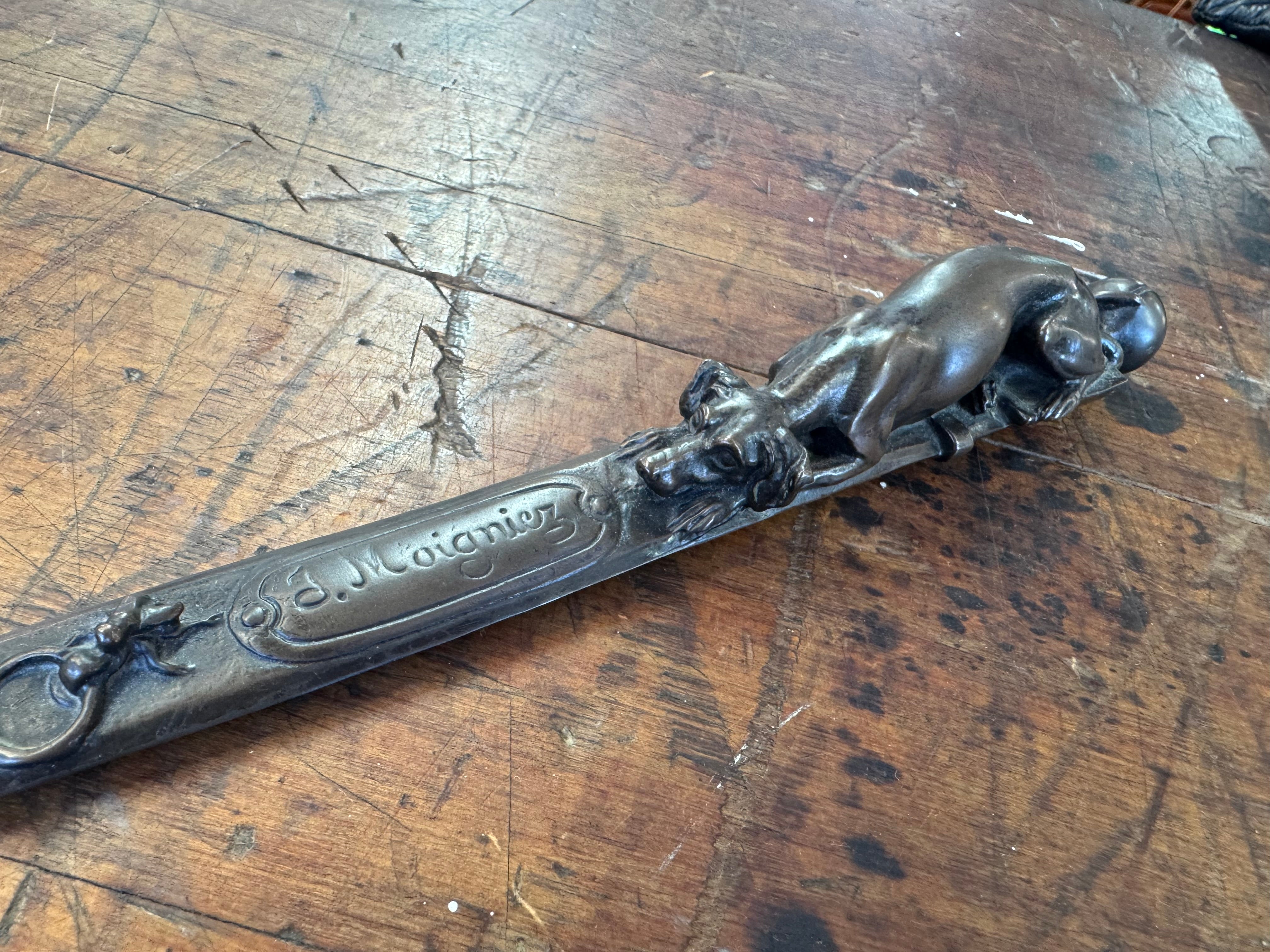 Jules Moigniez Bronze Sculpture Letter Opener 1835-1894