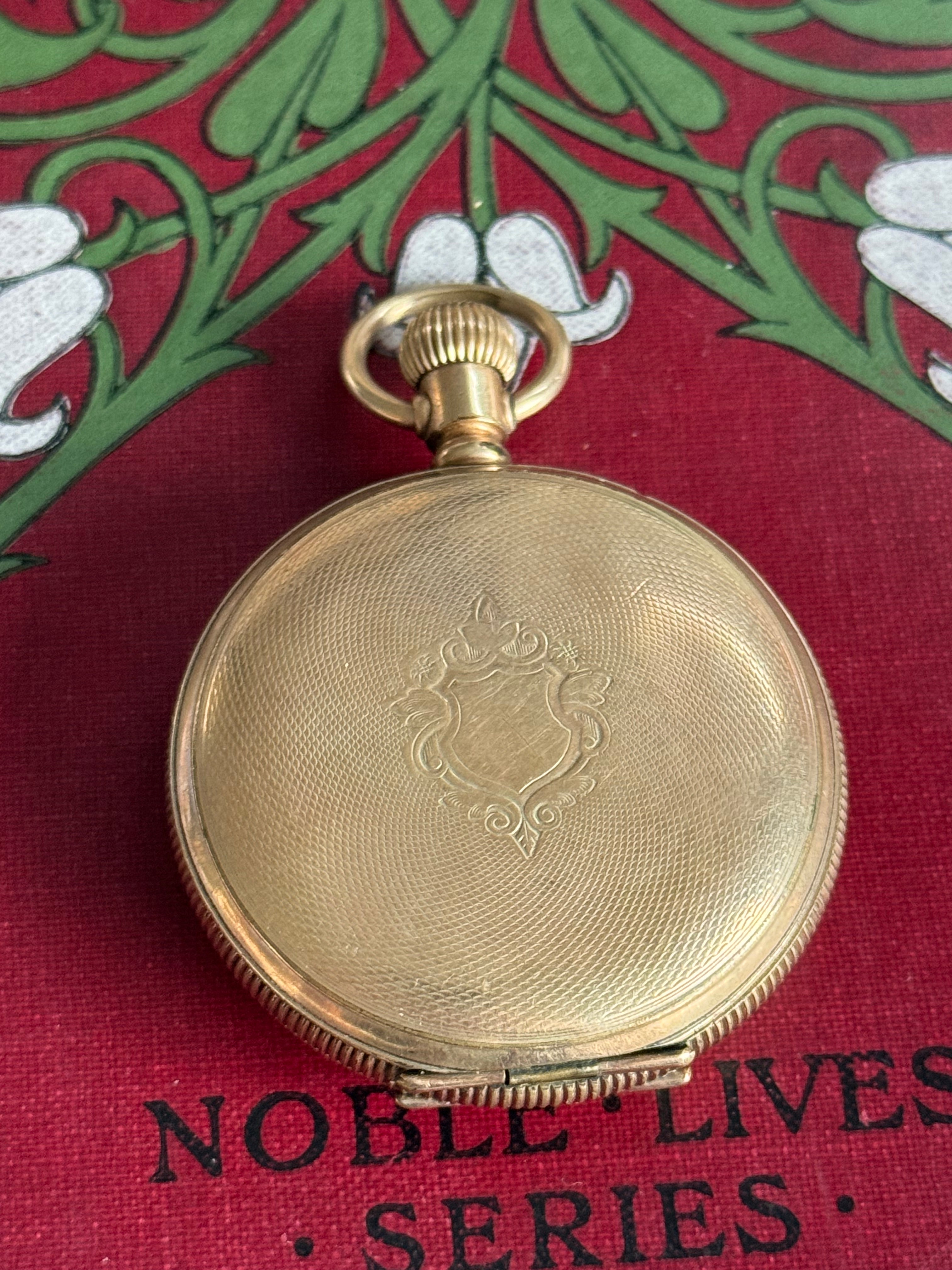 Vintage Ladies Gold Plated Waltham Pocket Watch Working