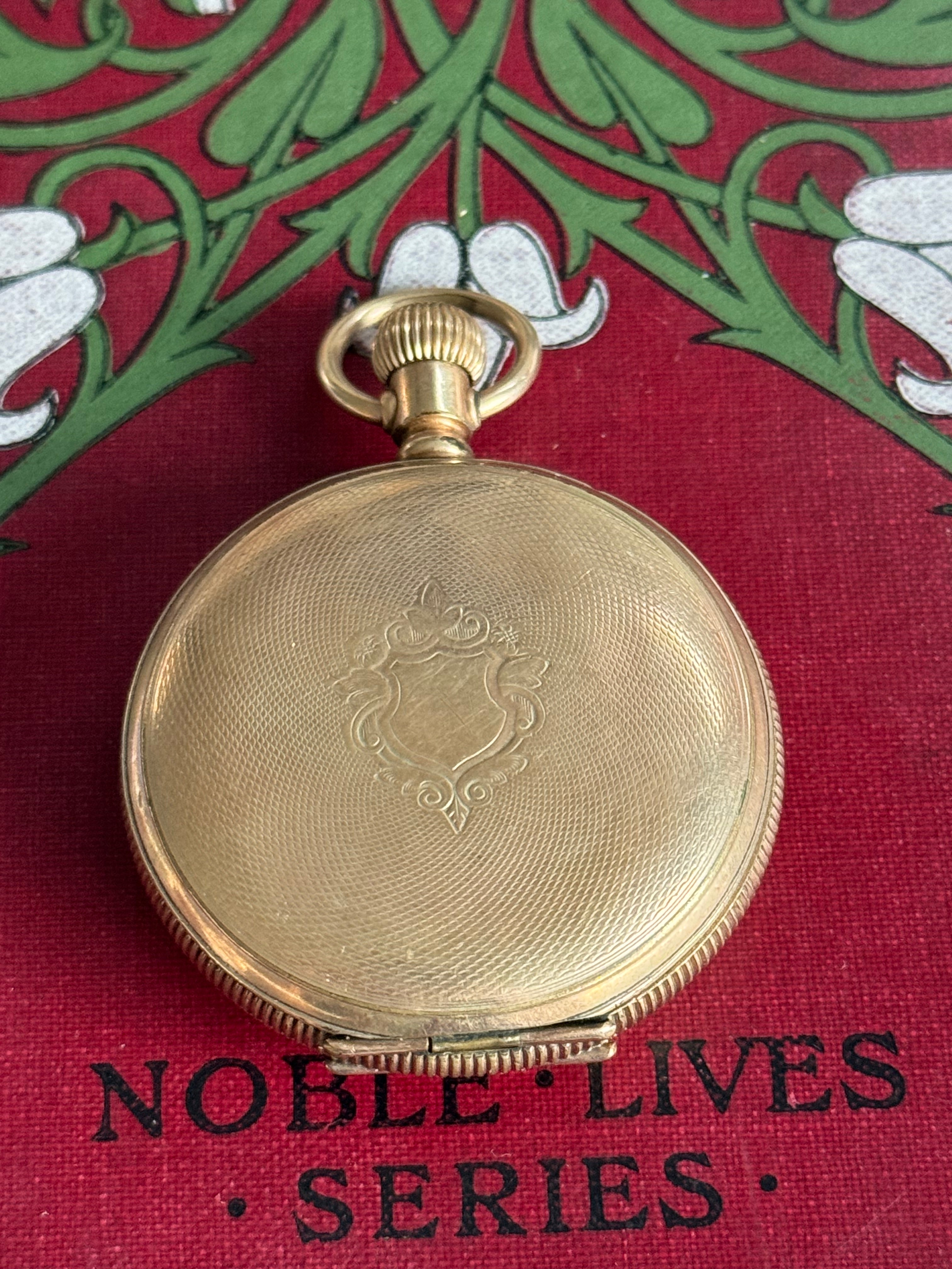 Vintage Ladies Gold Plated Waltham Pocket Watch Working