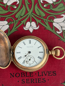 Vintage Ladies Gold Plated Waltham Pocket Watch Working
