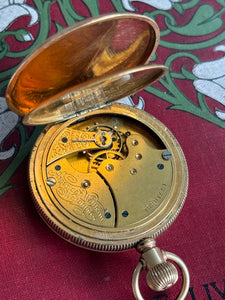 Vintage Ladies Gold Plated Waltham Pocket Watch Working