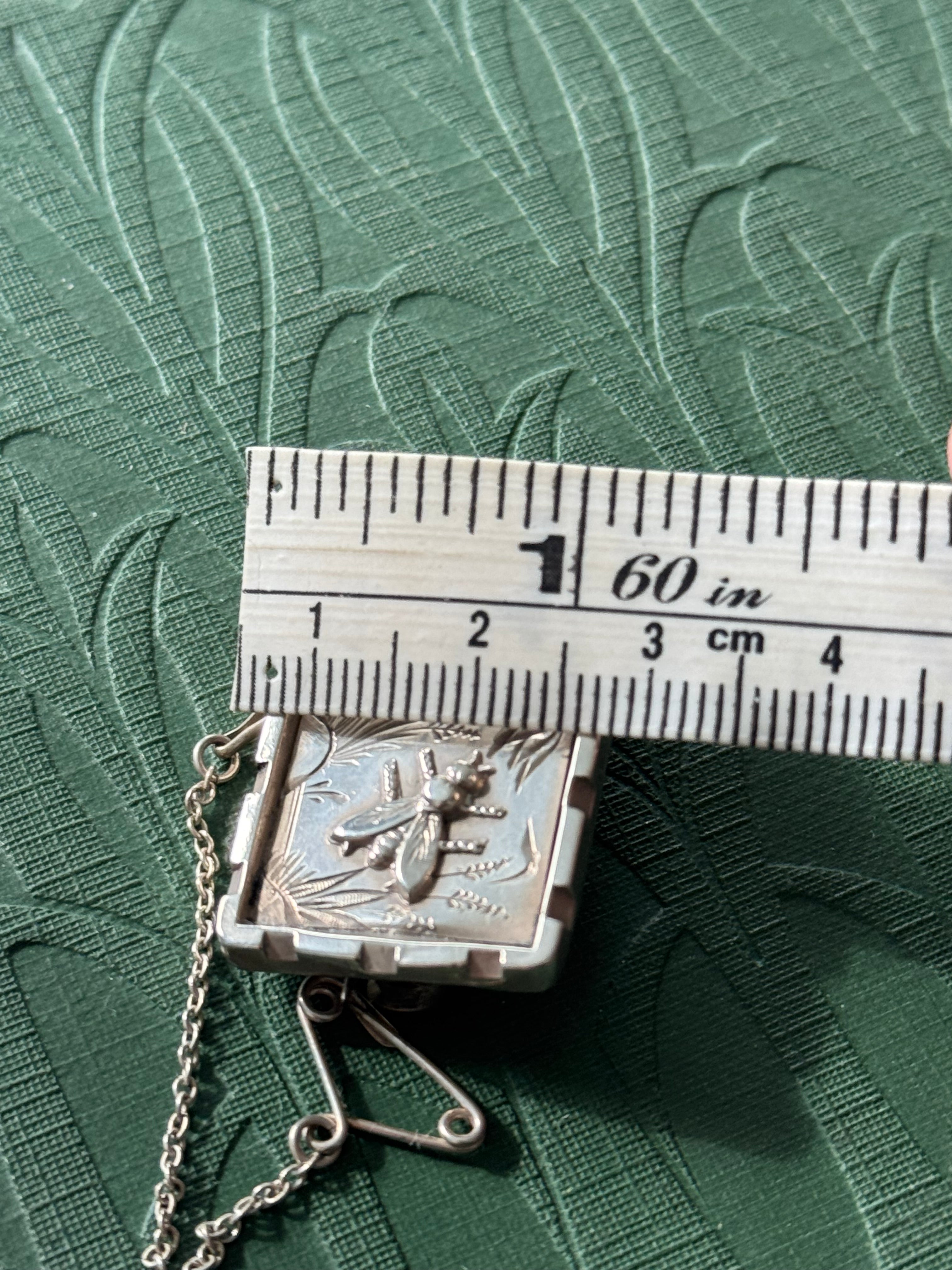 Vintage Sterling Silver Postage Stamp Butterfly & Bee Brooch Super Cute