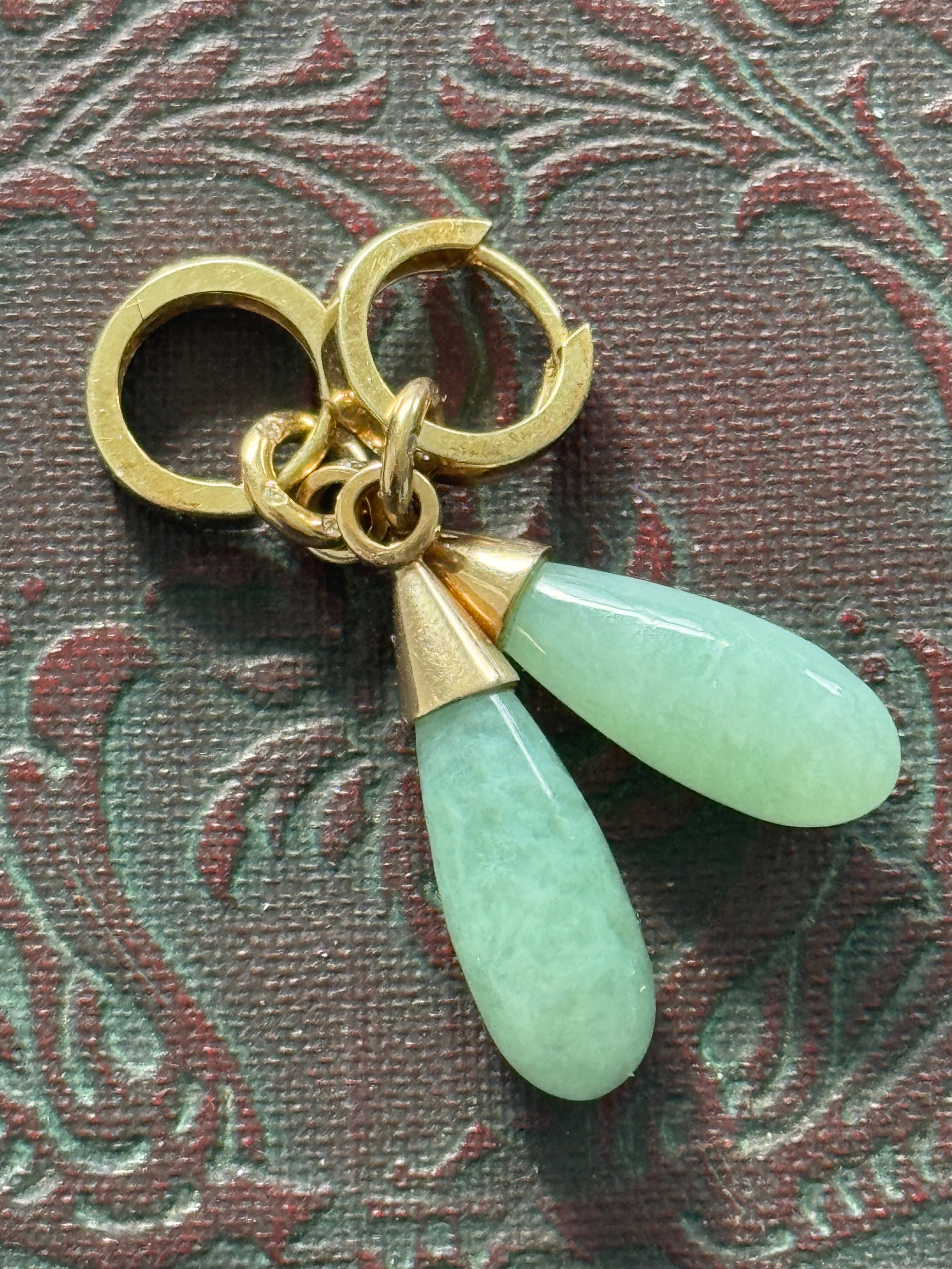 9ct Yellow Gold Diamond & Jade Earrings