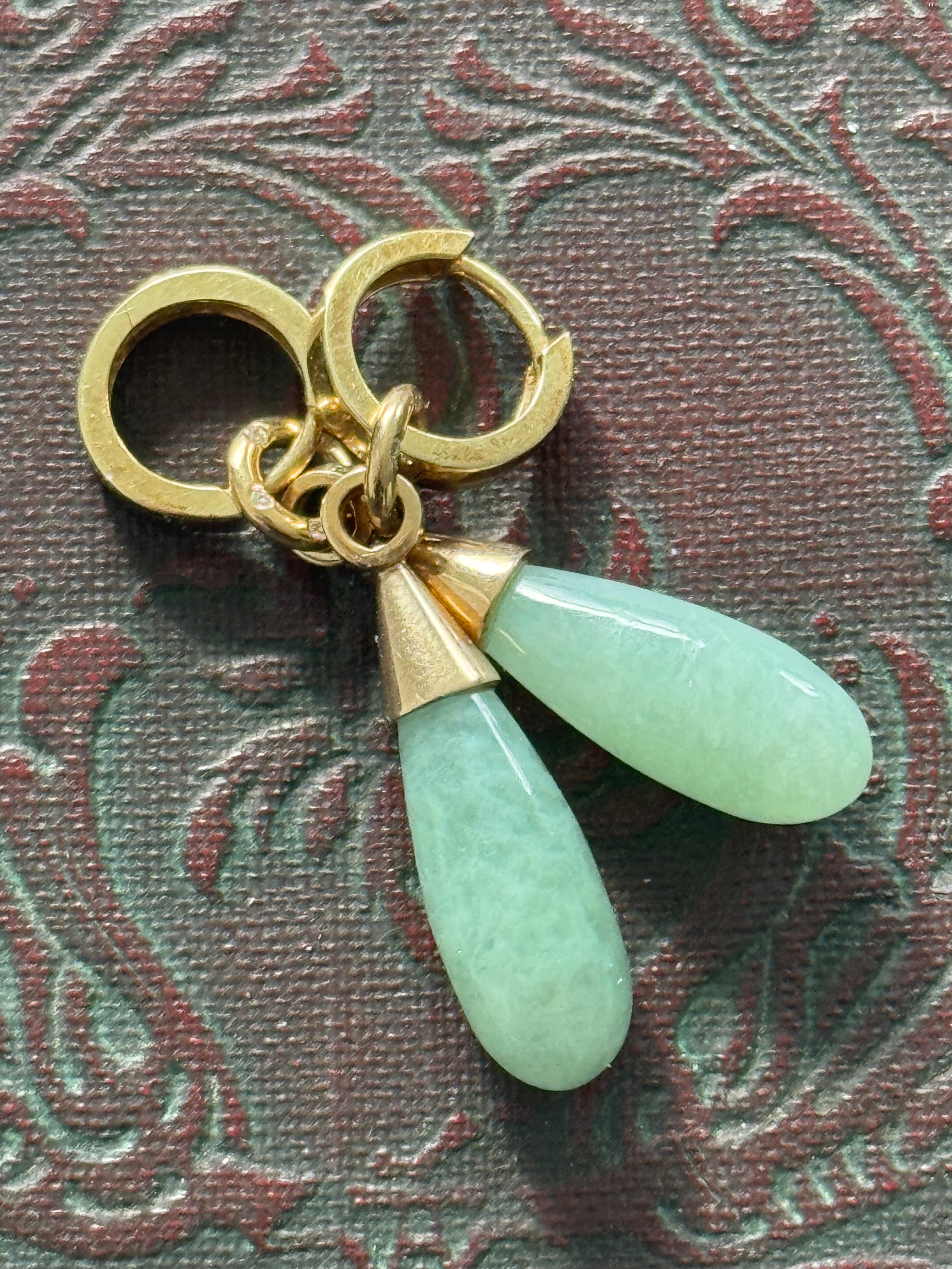 9ct Yellow Gold Diamond & Jade Earrings