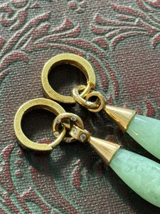 9ct Yellow Gold Diamond & Jade Earrings