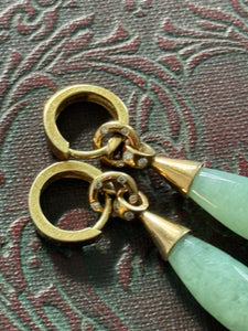 9ct Yellow Gold Diamond & Jade Earrings